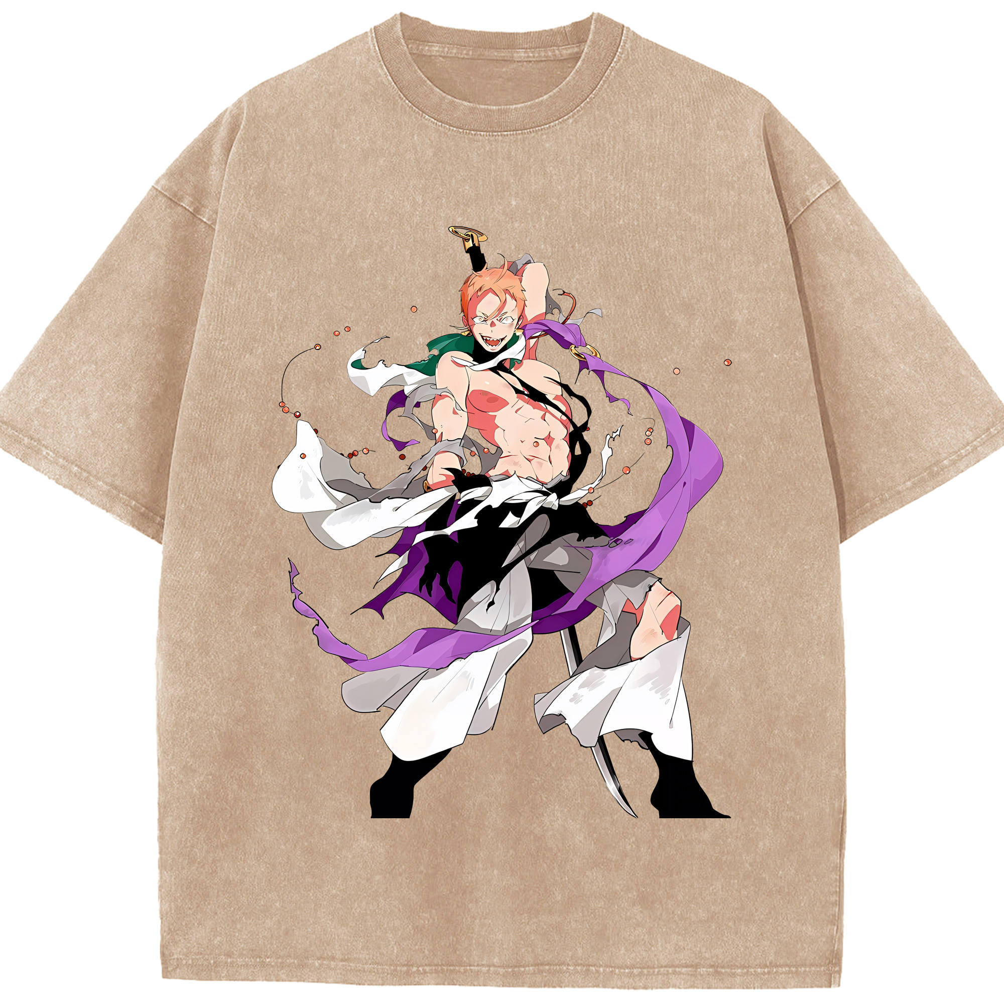 （画像用） 刀剣乱舞 Touken Ranbu 綿100% ヴィンテージ風 半袖Tシャツ（フロントプリント）