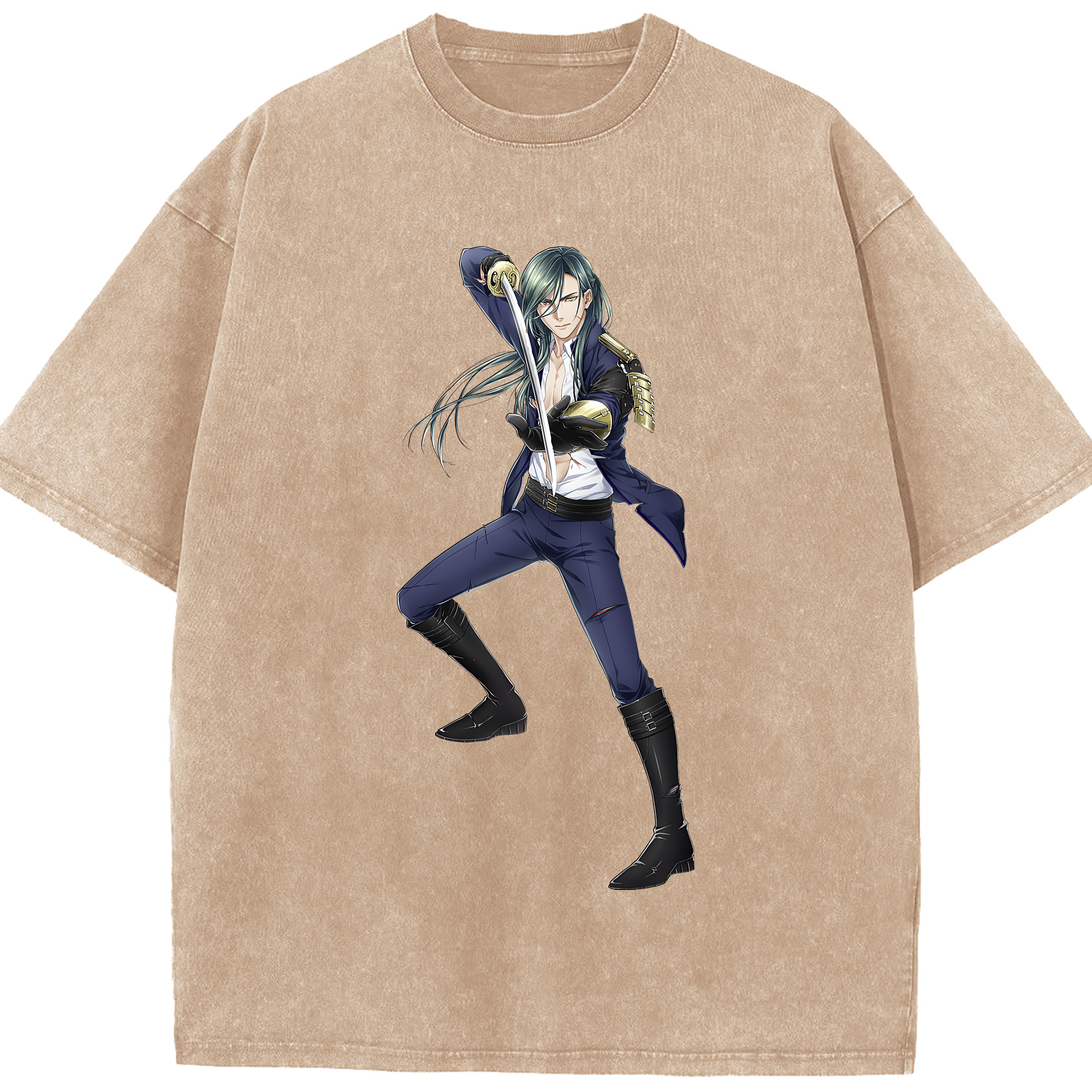 （画像用） 刀剣乱舞 Touken Ranbu 綿100% ヴィンテージ風 半袖Tシャツ（フロントプリント）