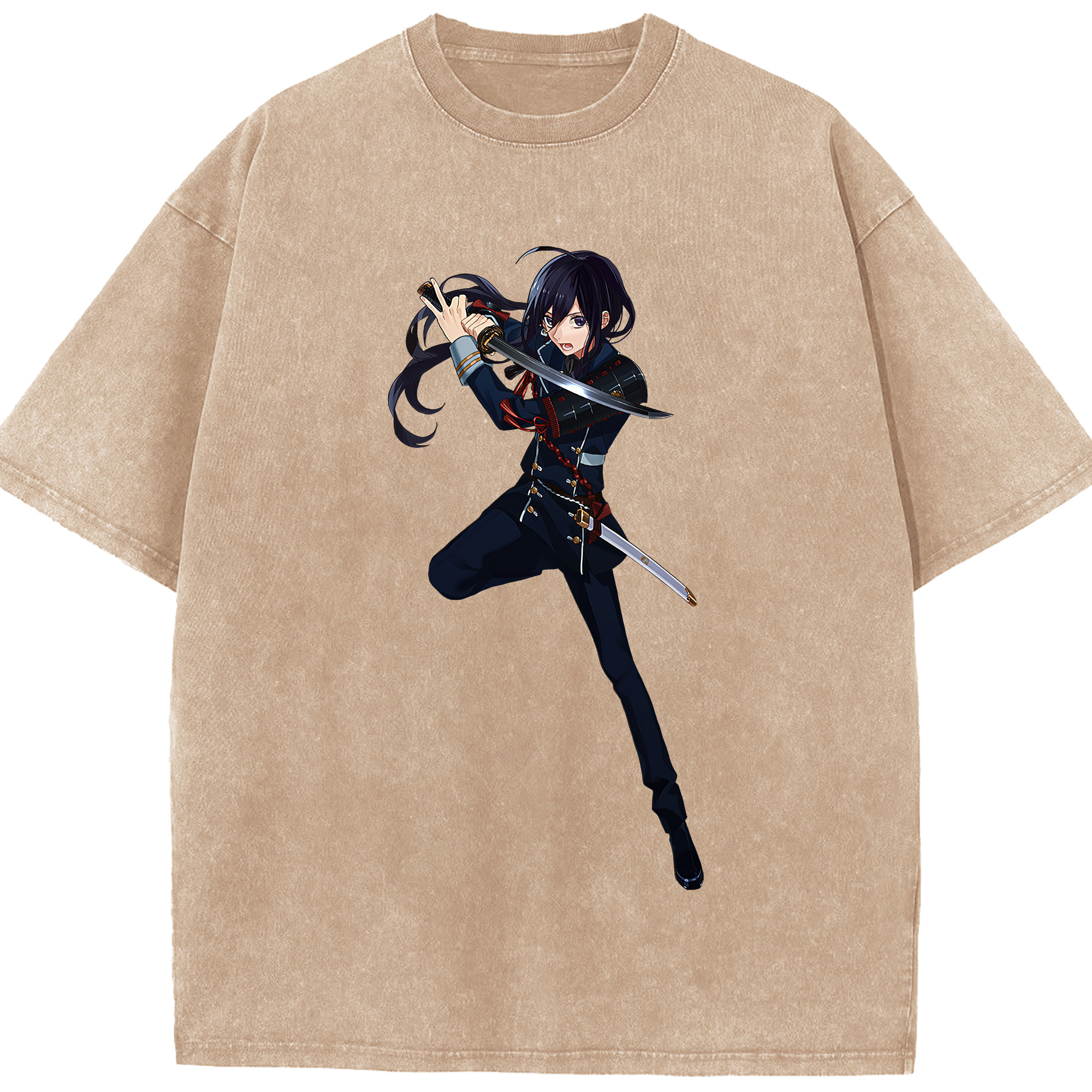 （画像用） 刀剣乱舞 Touken Ranbu 綿100% ヴィンテージ風 半袖Tシャツ（フロントプリント）