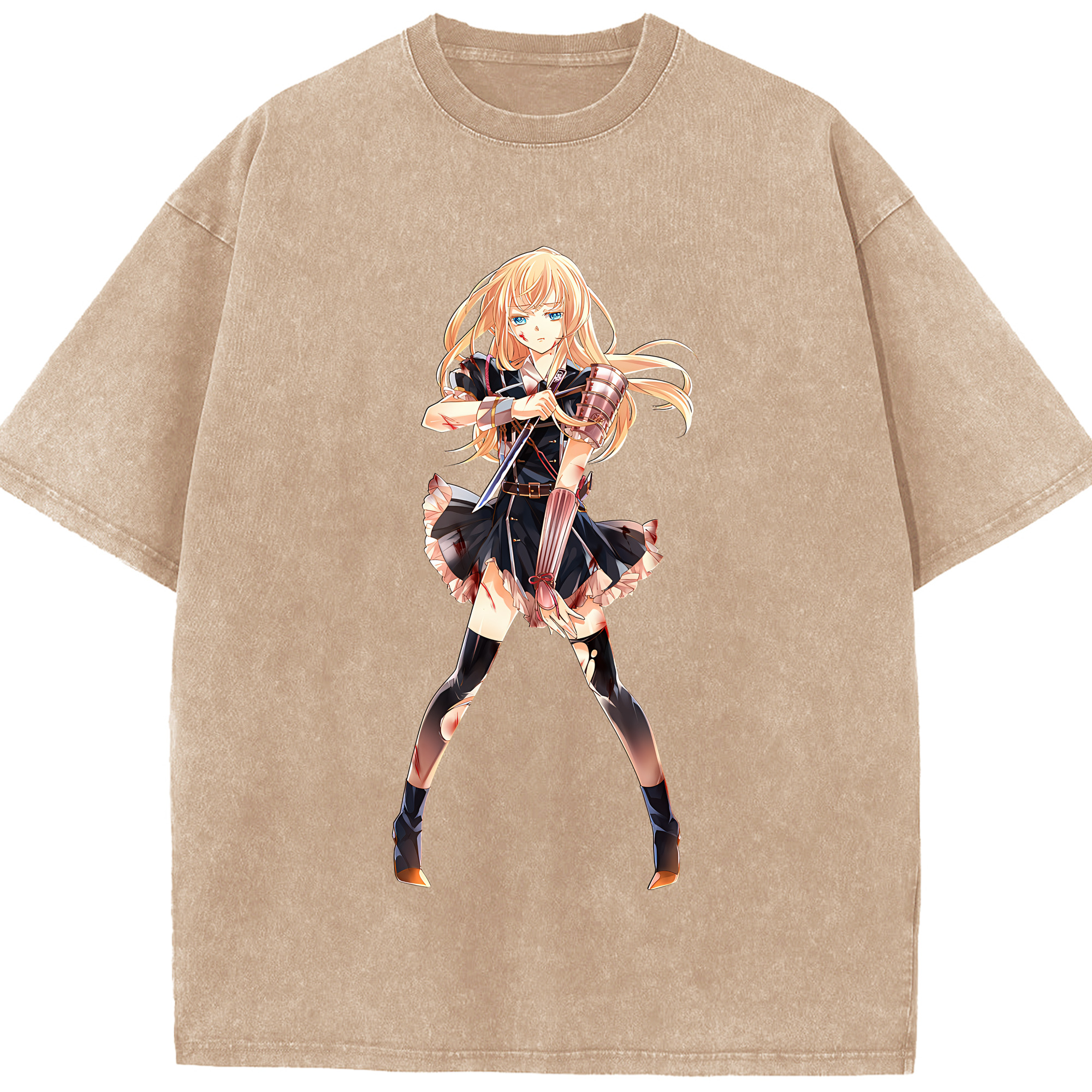 （画像用） 刀剣乱舞 Touken Ranbu 綿100% ヴィンテージ風 半袖Tシャツ（フロントプリント）