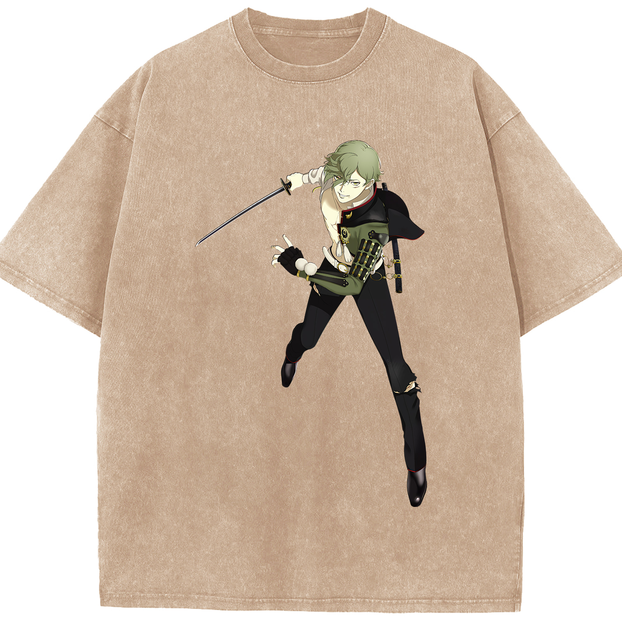 （画像用） 刀剣乱舞 Touken Ranbu 綿100% ヴィンテージ風 半袖Tシャツ（フロントプリント）