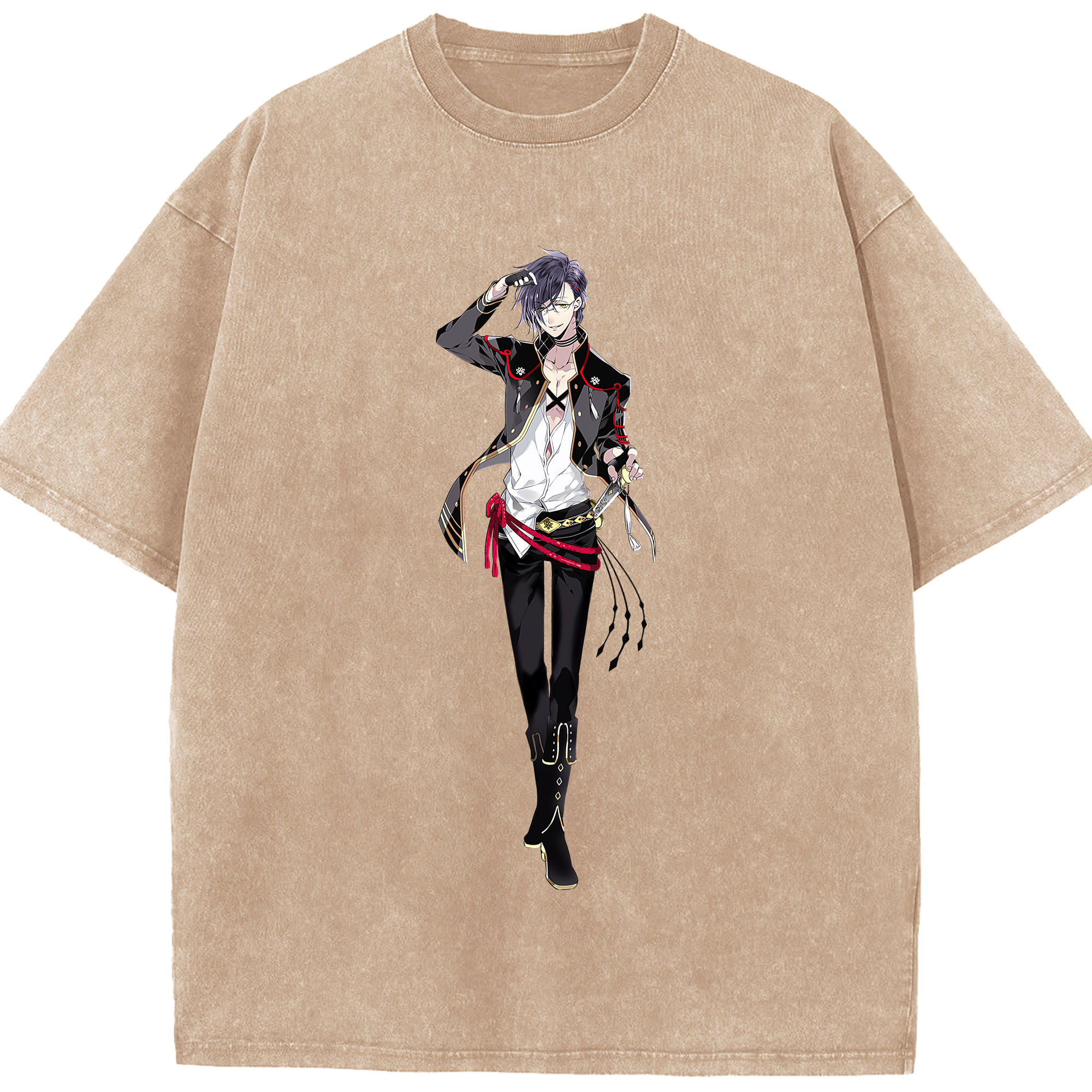 （画像用） 刀剣乱舞 Touken Ranbu 綿100% ヴィンテージ風 半袖Tシャツ（フロントプリント）
