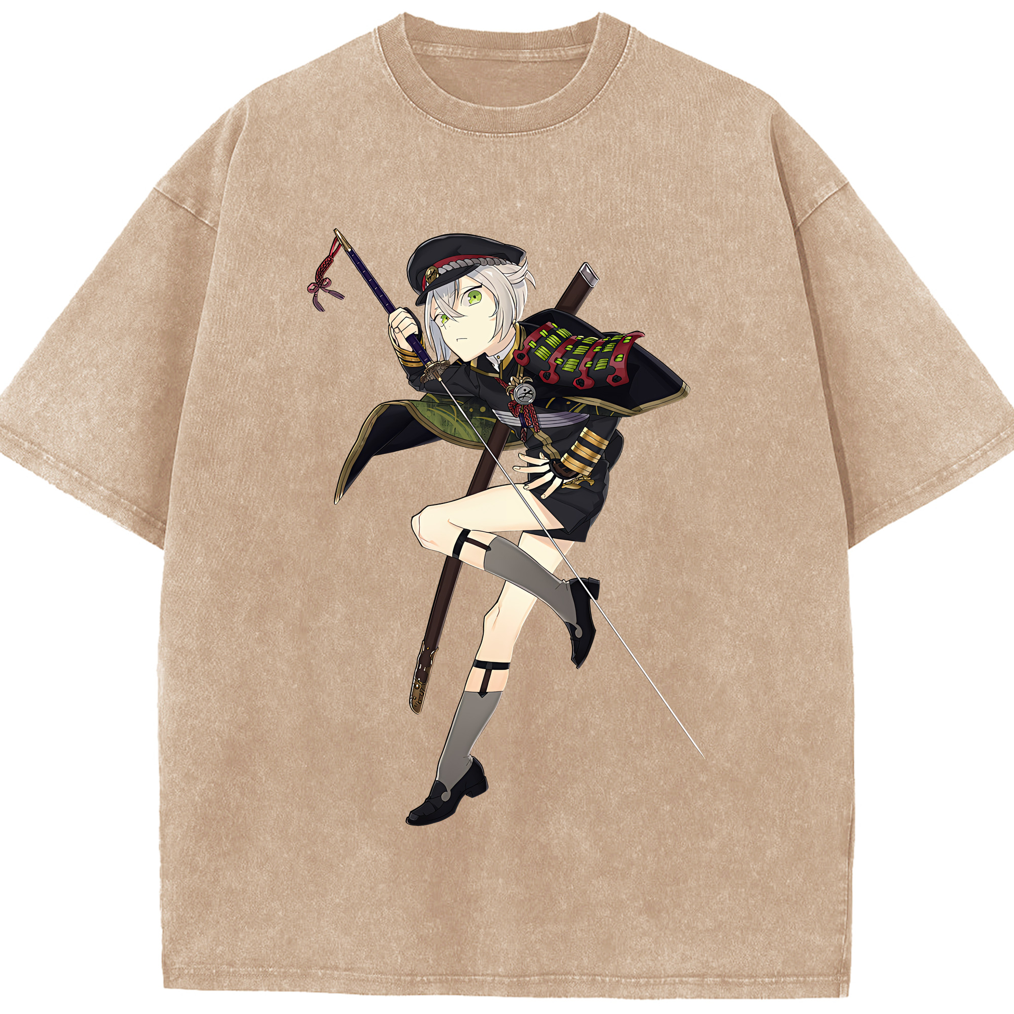 （画像用） 刀剣乱舞 Touken Ranbu 綿100% ヴィンテージ風 半袖Tシャツ（フロントプリント）