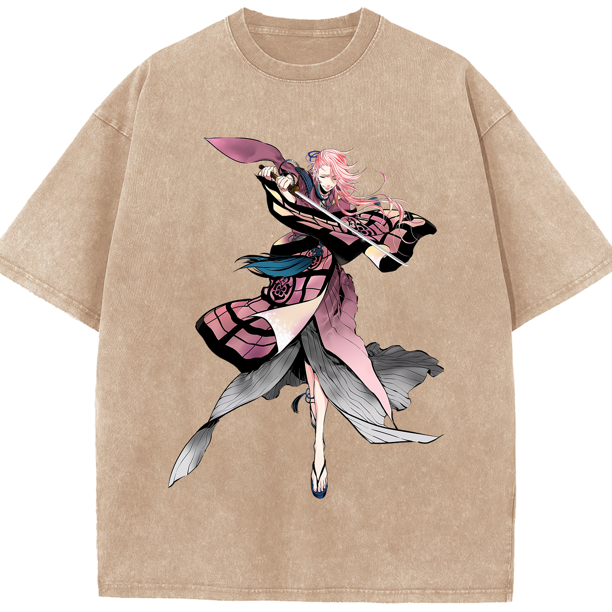 （画像用） 刀剣乱舞 Touken Ranbu 綿100% ヴィンテージ風 半袖Tシャツ（フロントプリント）