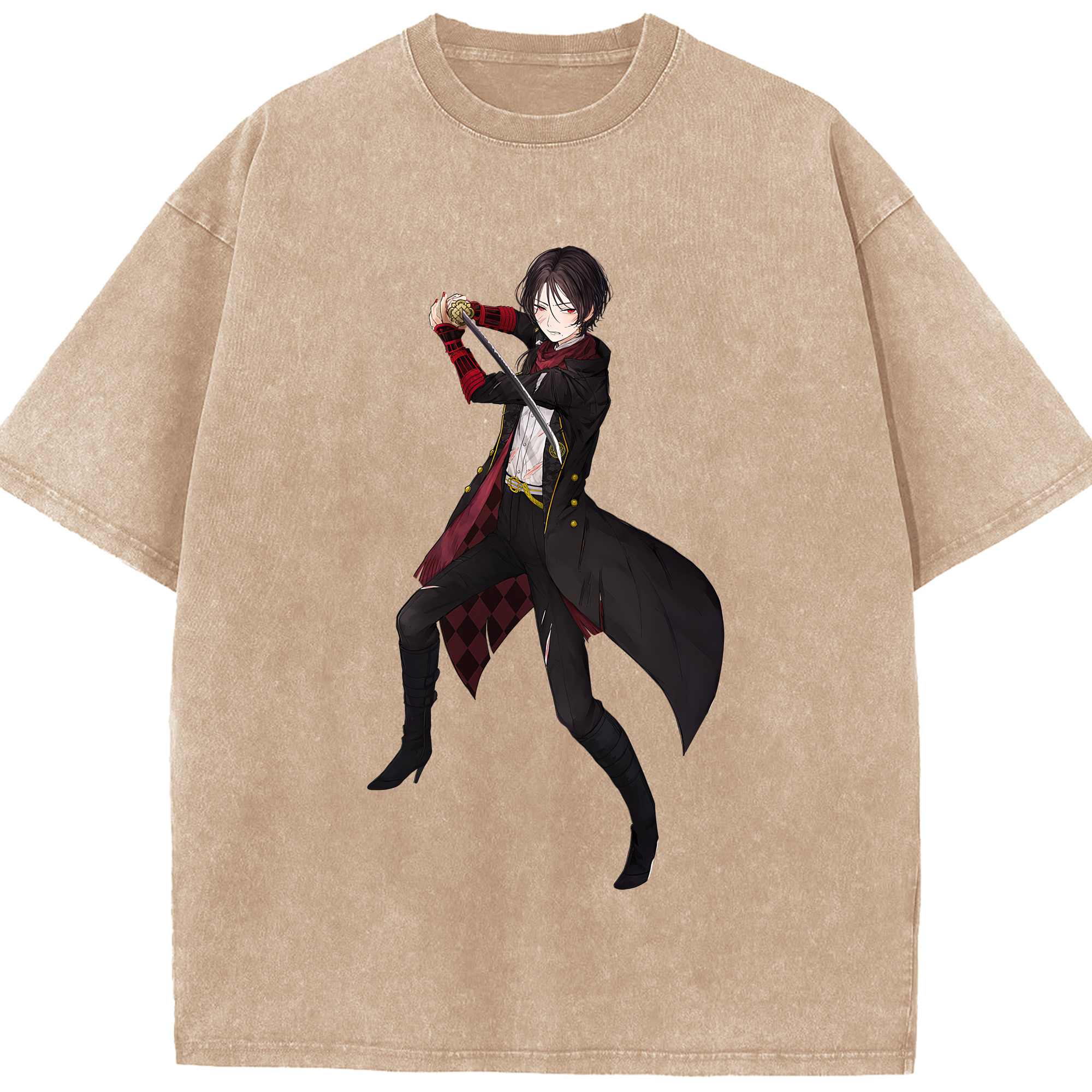 （画像用） 刀剣乱舞 Touken Ranbu 綿100% ヴィンテージ風 半袖Tシャツ（フロントプリント）