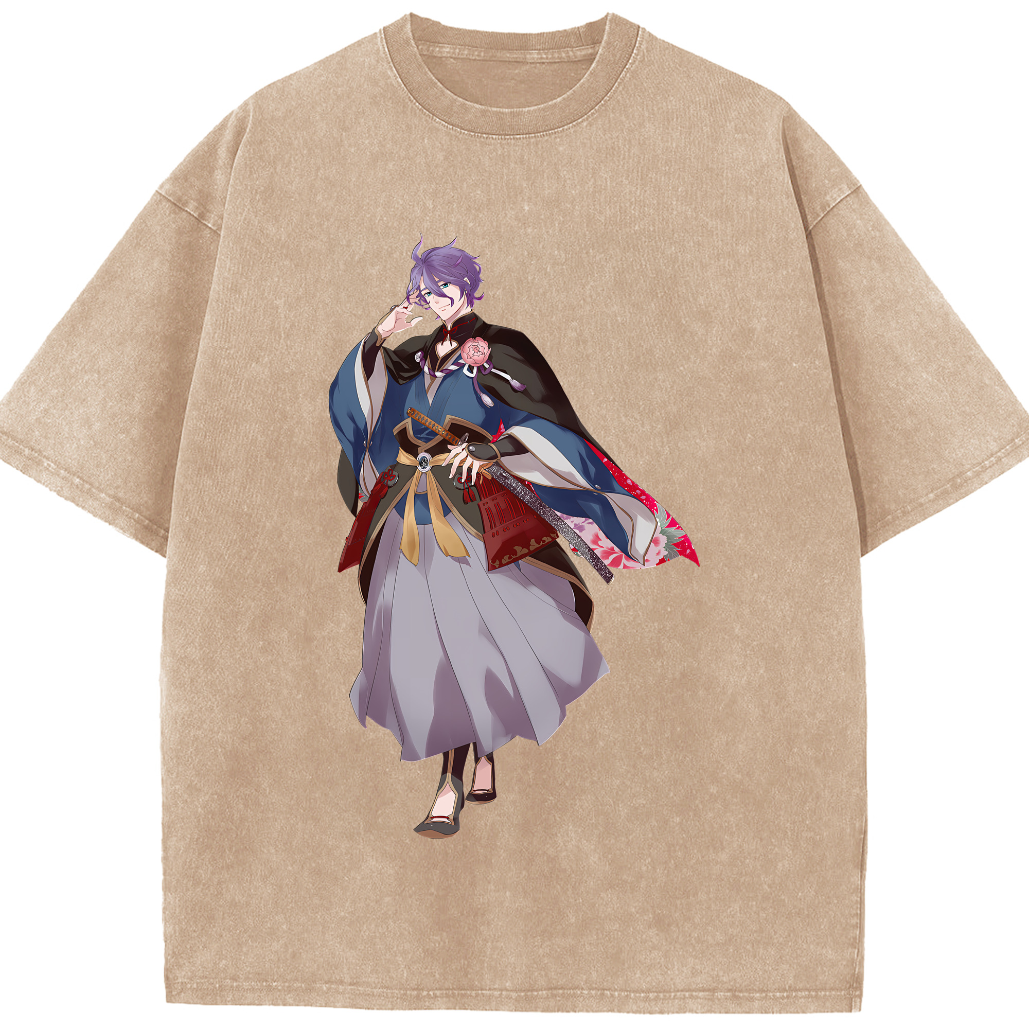 （画像用） 刀剣乱舞 Touken Ranbu 綿100% ヴィンテージ風 半袖Tシャツ（フロントプリント）