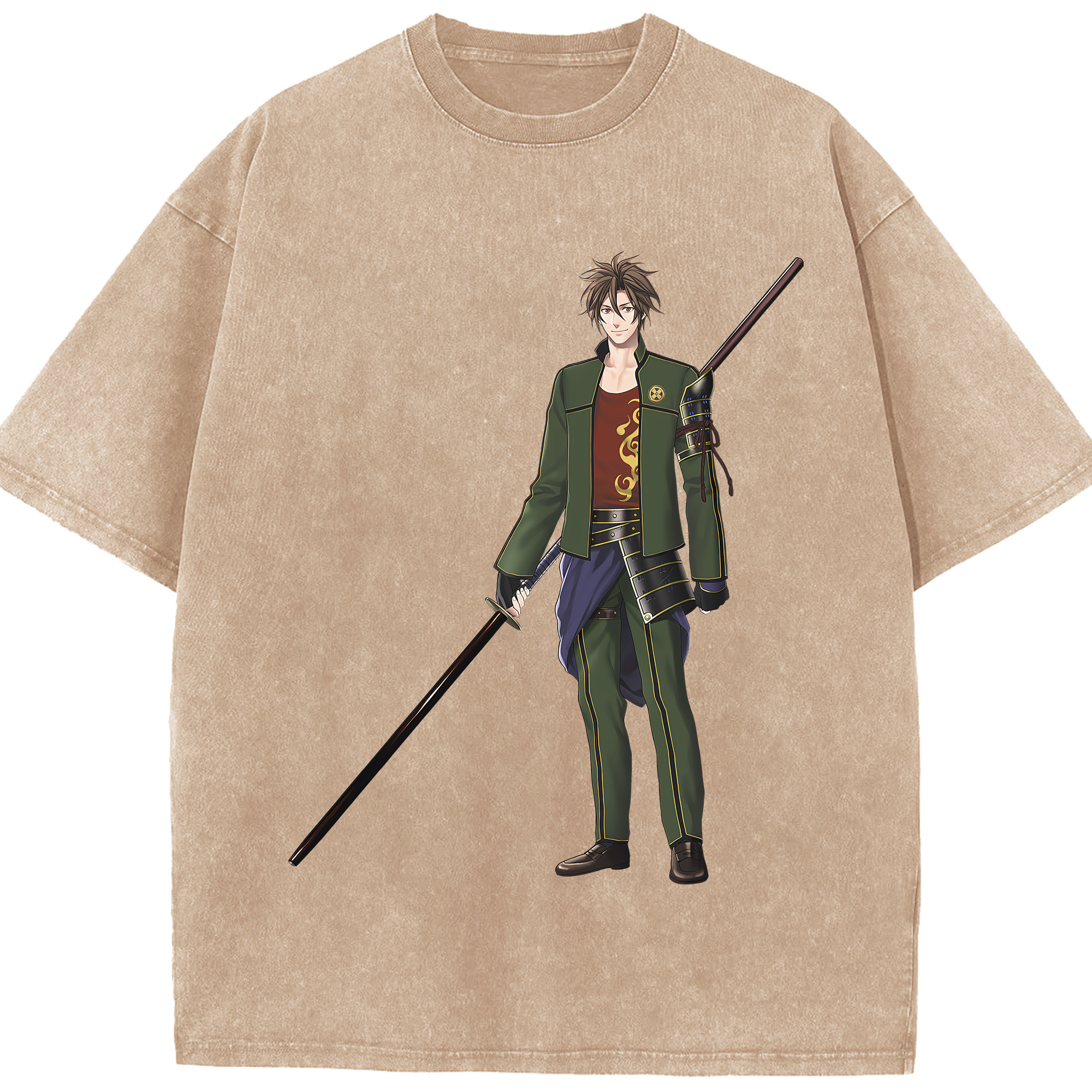 （画像用） 刀剣乱舞 Touken Ranbu 綿100% ヴィンテージ風 半袖Tシャツ（フロントプリント）