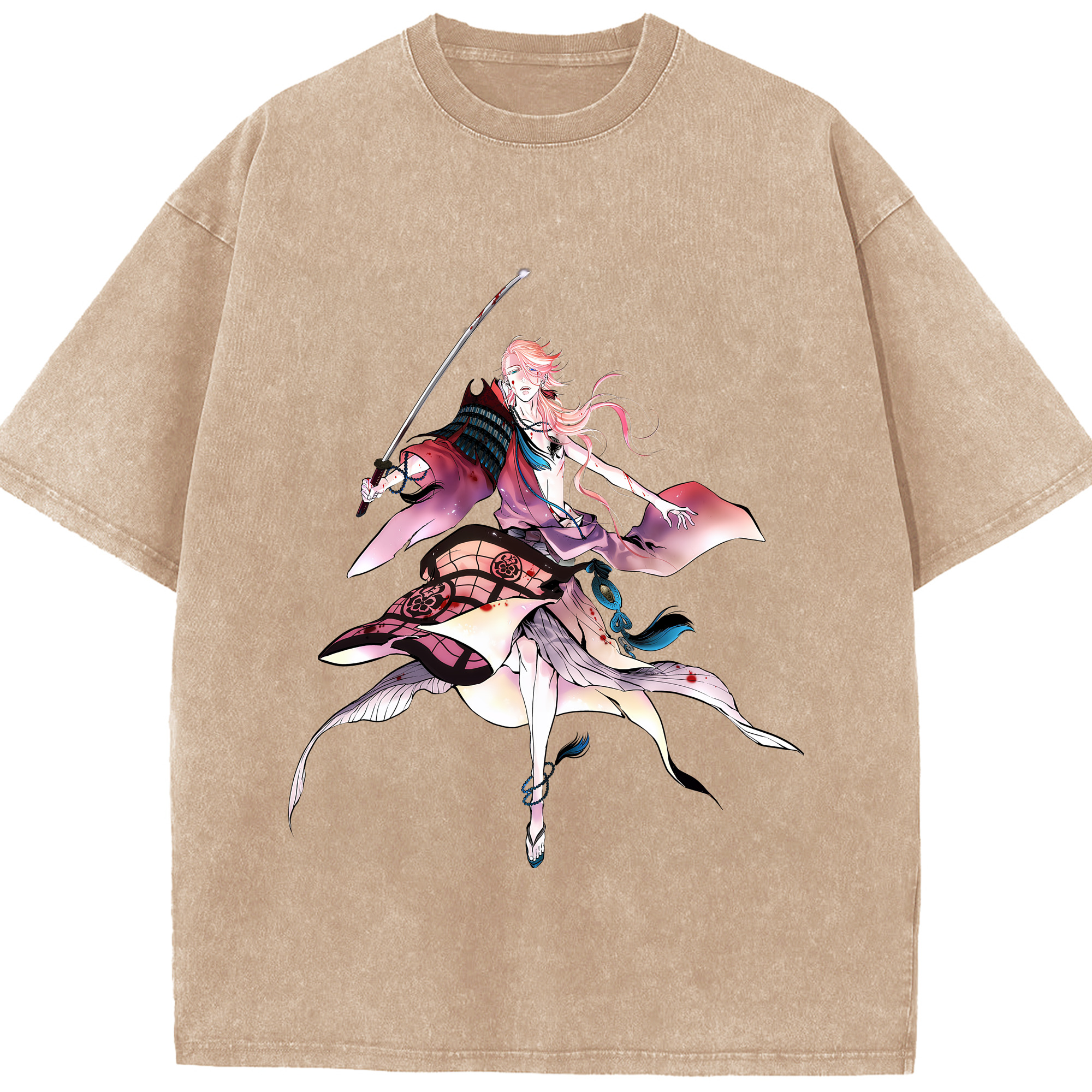 （画像用） 刀剣乱舞 Touken Ranbu 綿100% ヴィンテージ風 半袖Tシャツ（フロントプリント）