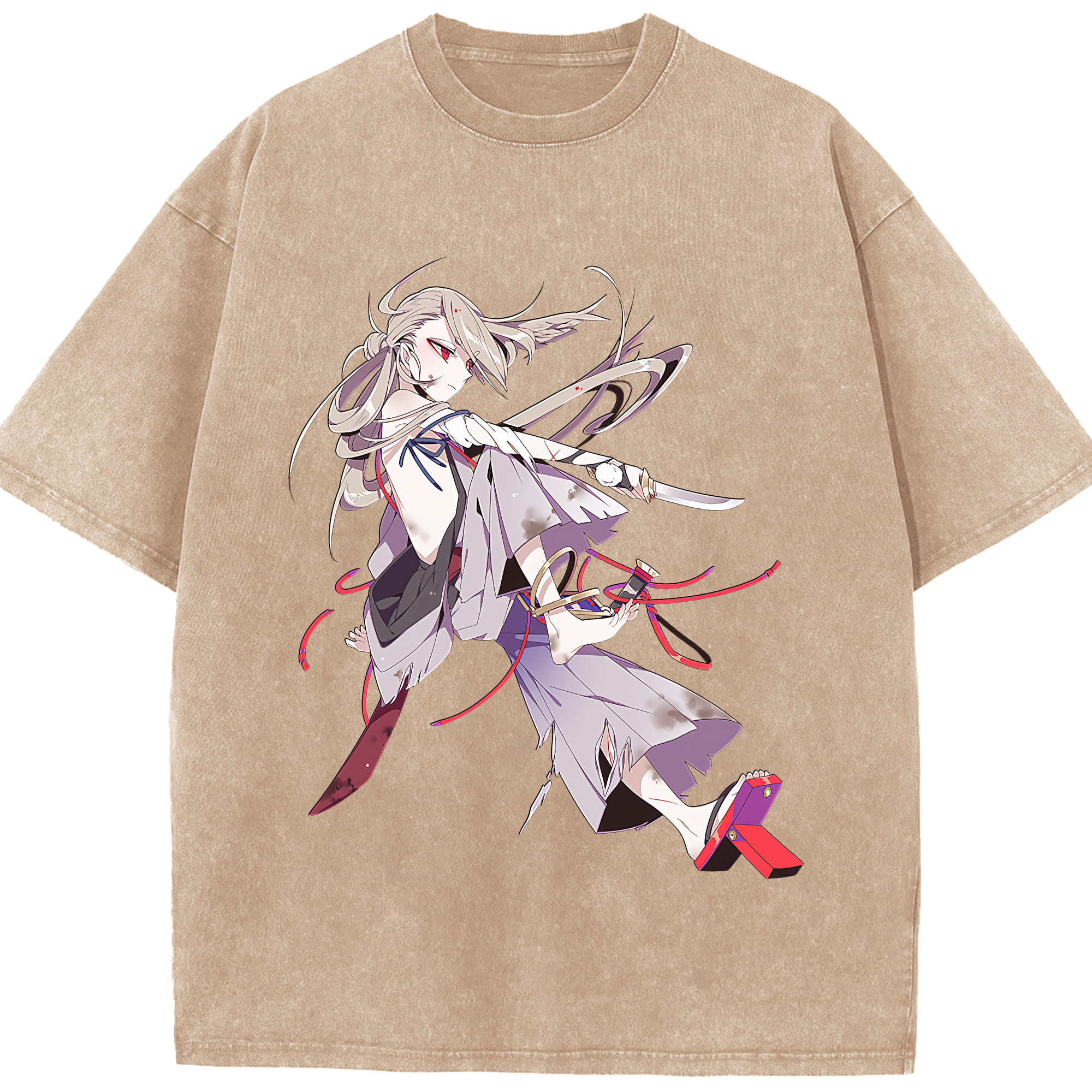 （画像用） 刀剣乱舞 Touken Ranbu 綿100% ヴィンテージ風 半袖Tシャツ（フロントプリント）