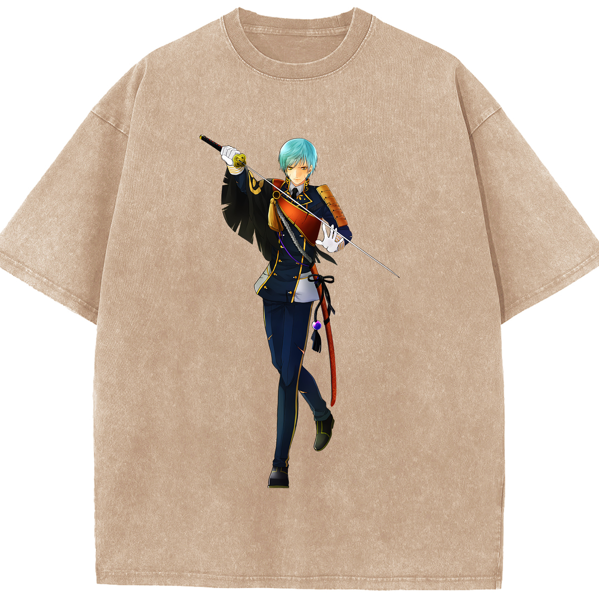 （画像用） 刀剣乱舞 Touken Ranbu 綿100% ヴィンテージ風 半袖Tシャツ（フロントプリント）
