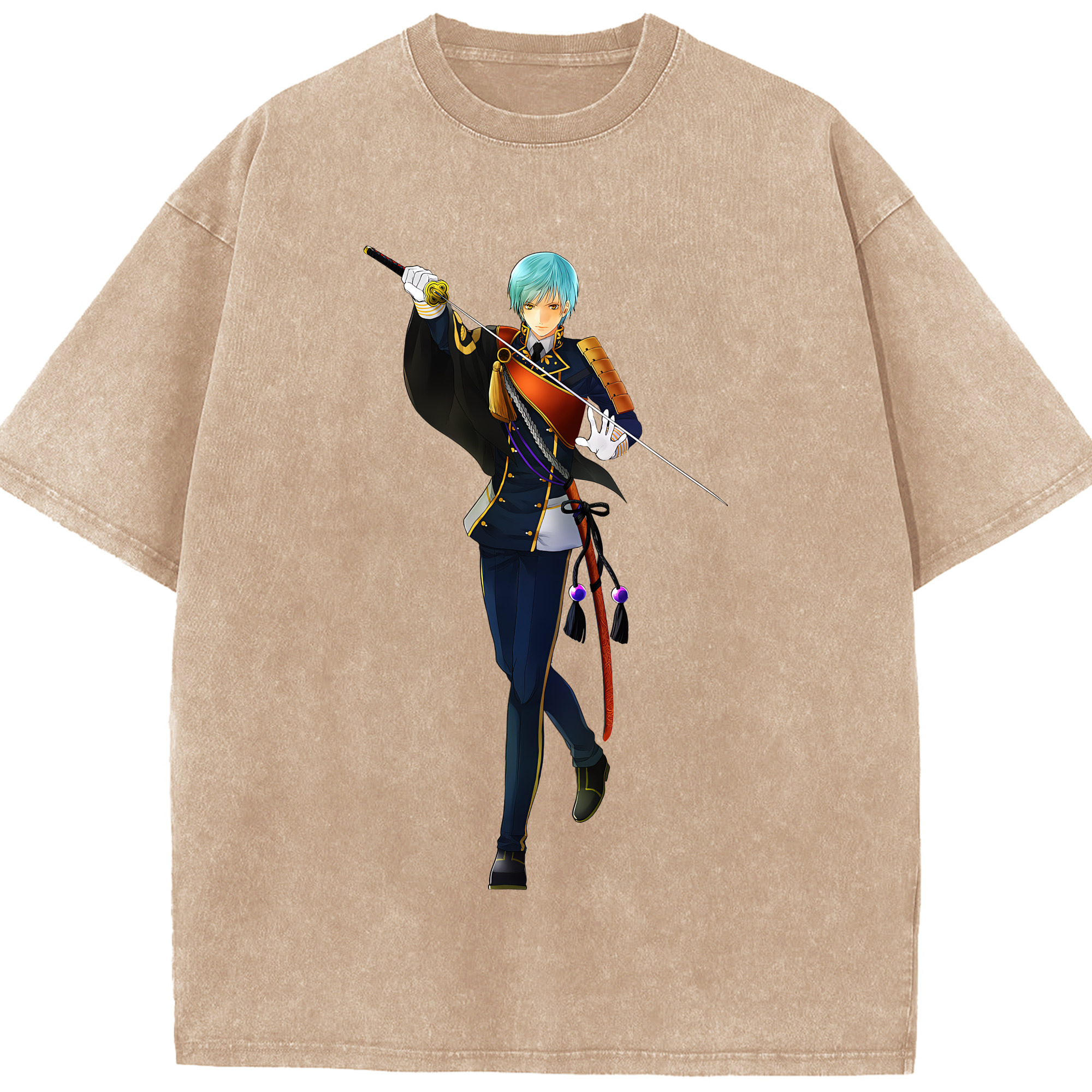 （画像用） 刀剣乱舞 Touken Ranbu 綿100% ヴィンテージ風 半袖Tシャツ（フロントプリント）
