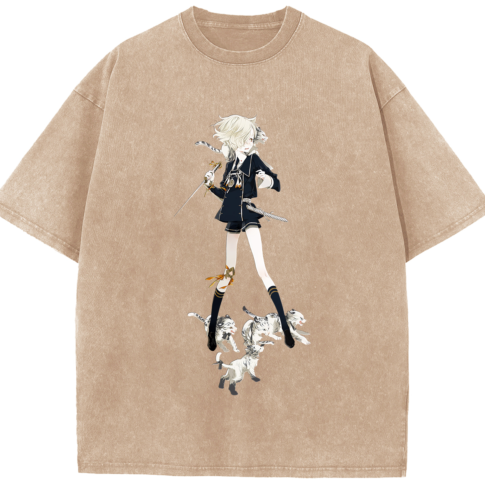 （画像用） 刀剣乱舞 Touken Ranbu 綿100% ヴィンテージ風 半袖Tシャツ（フロントプリント）
