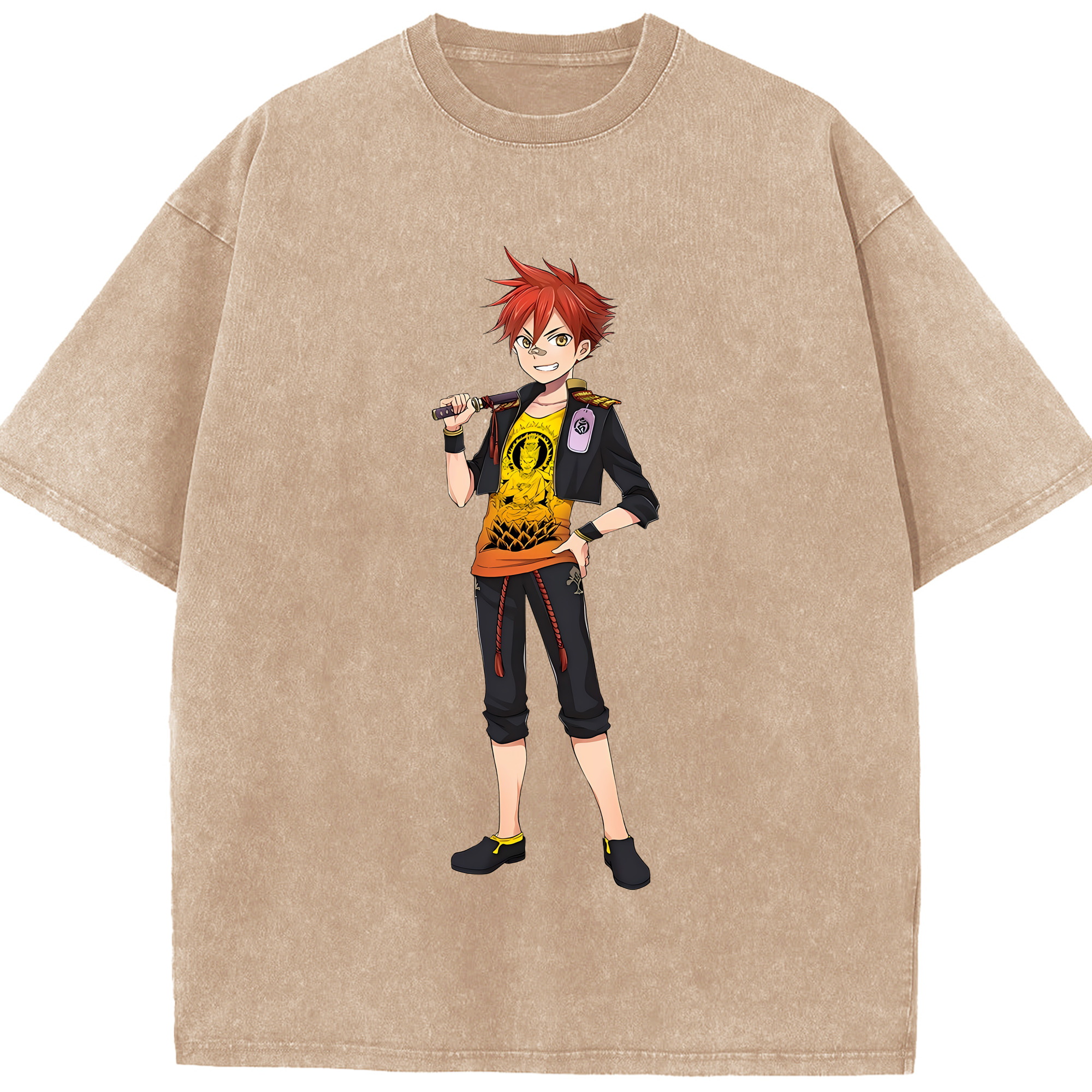 （画像用） 刀剣乱舞 Touken Ranbu 綿100% ヴィンテージ風 半袖Tシャツ（フロントプリント）