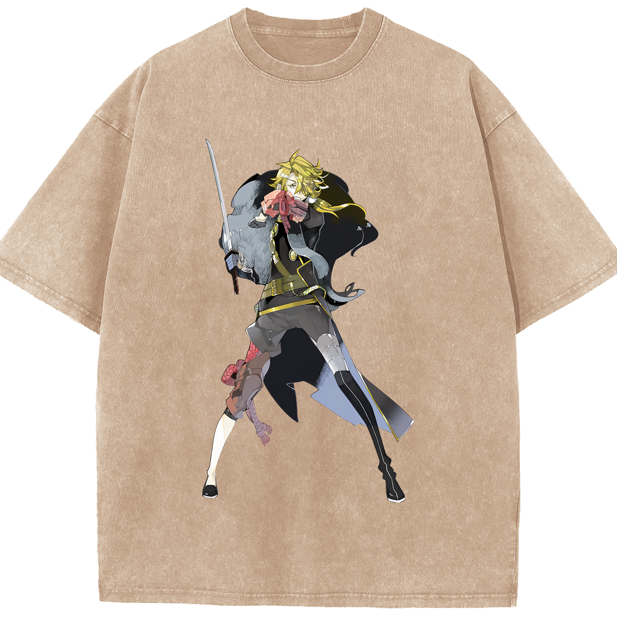 （画像用） 刀剣乱舞 Touken Ranbu 綿100% ヴィンテージ風 半袖Tシャツ（フロントプリント）
