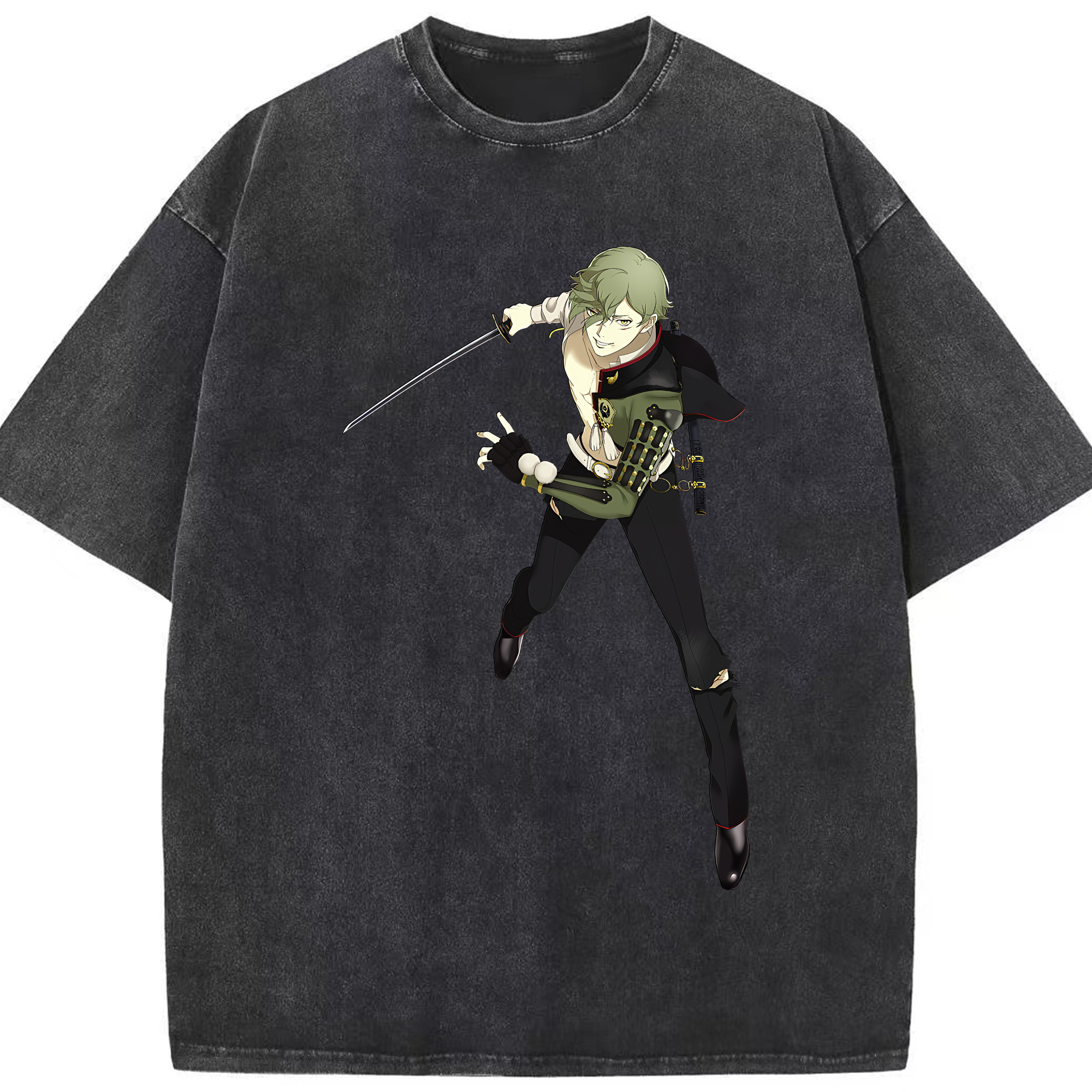 （画像用） 刀剣乱舞 Touken Ranbu 綿100% ヴィンテージ風 半袖Tシャツ（フロントプリント）