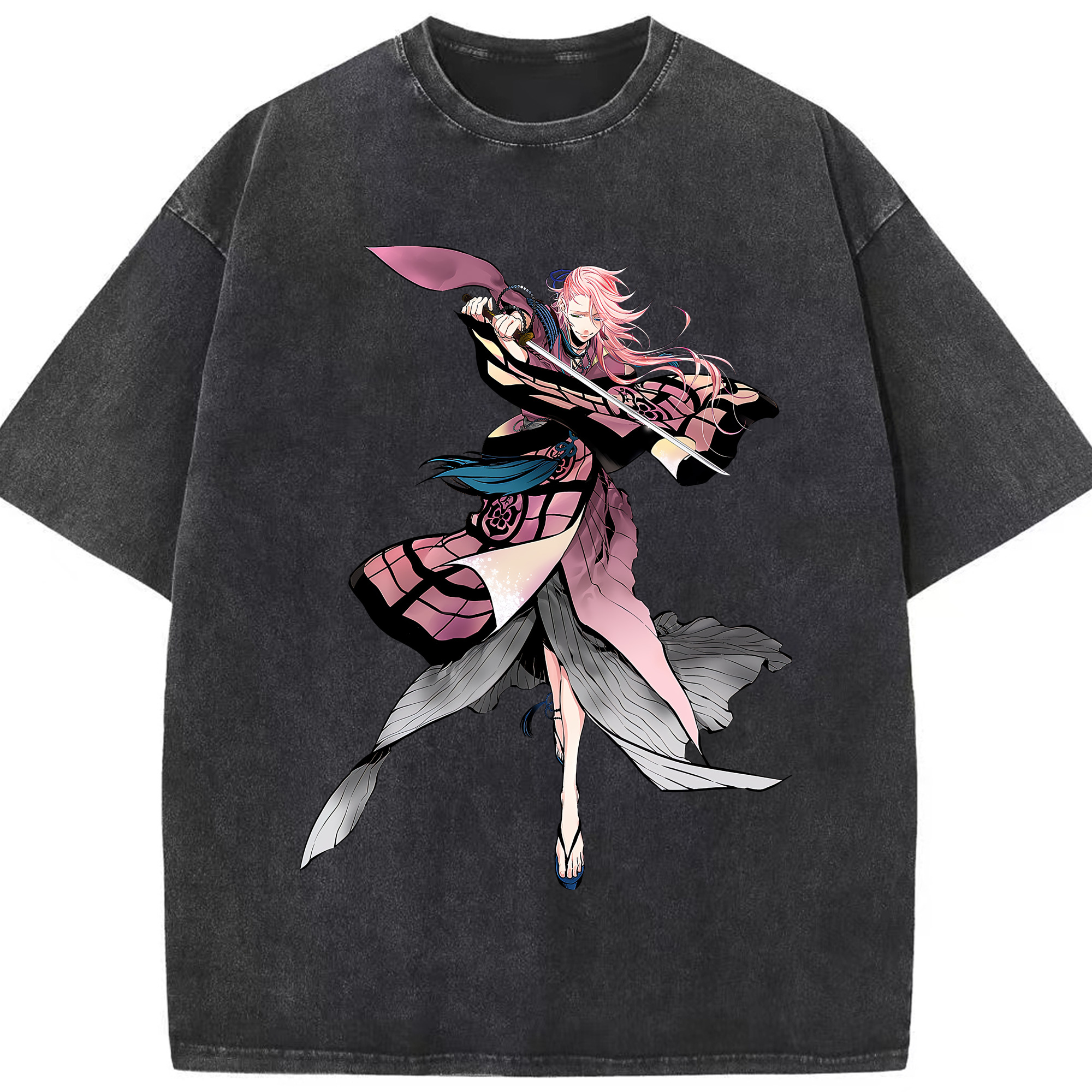 （画像用） 刀剣乱舞 Touken Ranbu 綿100% ヴィンテージ風 半袖Tシャツ（フロントプリント）