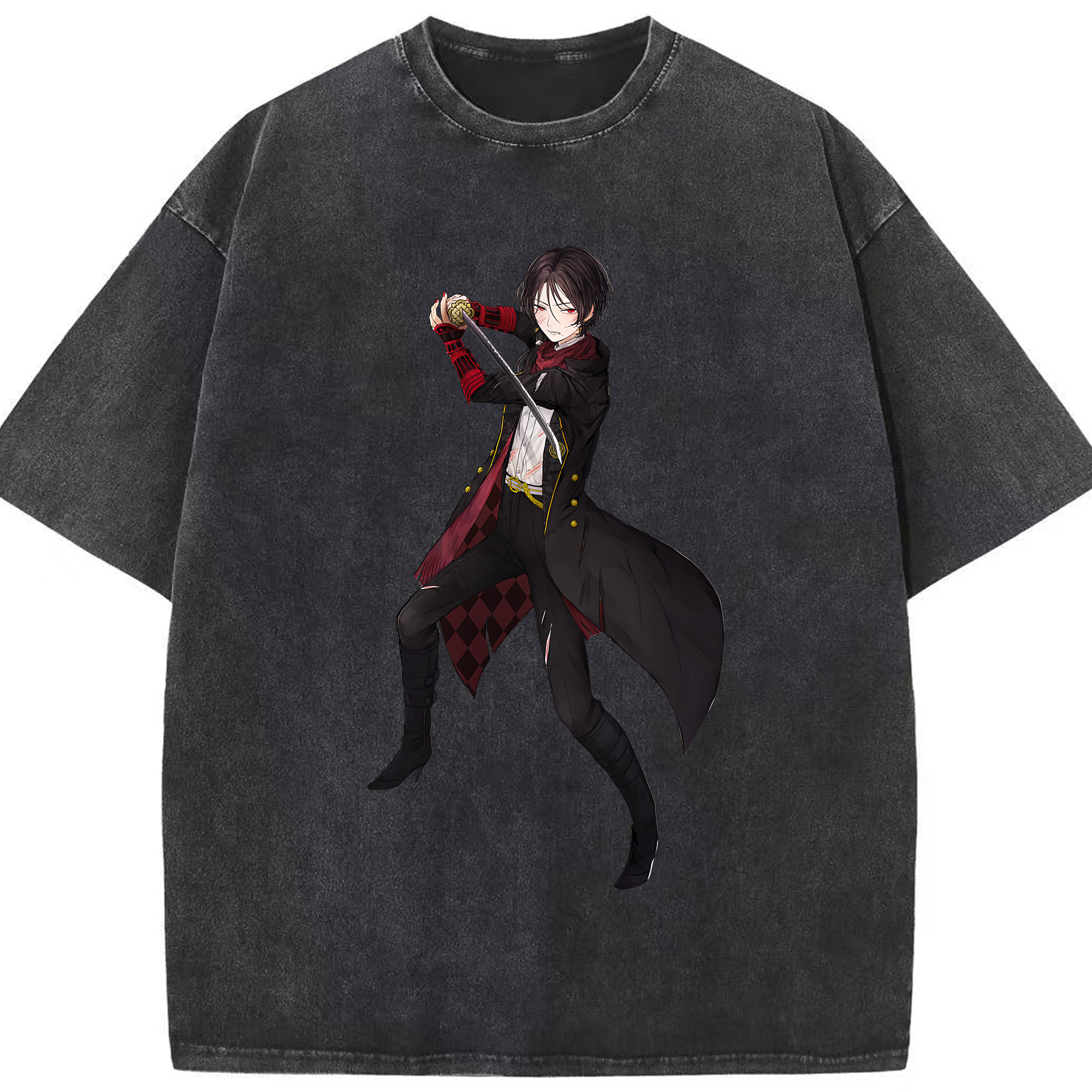 （画像用） 刀剣乱舞 Touken Ranbu 綿100% ヴィンテージ風 半袖Tシャツ（フロントプリント）