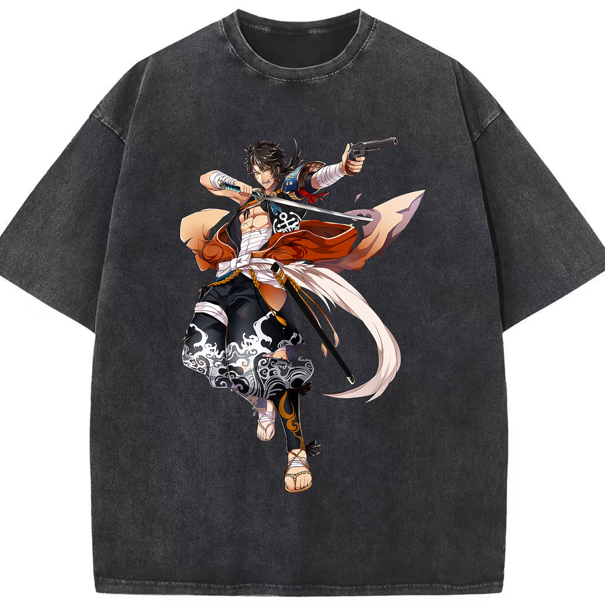 （画像用） 刀剣乱舞 Touken Ranbu 綿100% ヴィンテージ風 半袖Tシャツ（フロントプリント）
