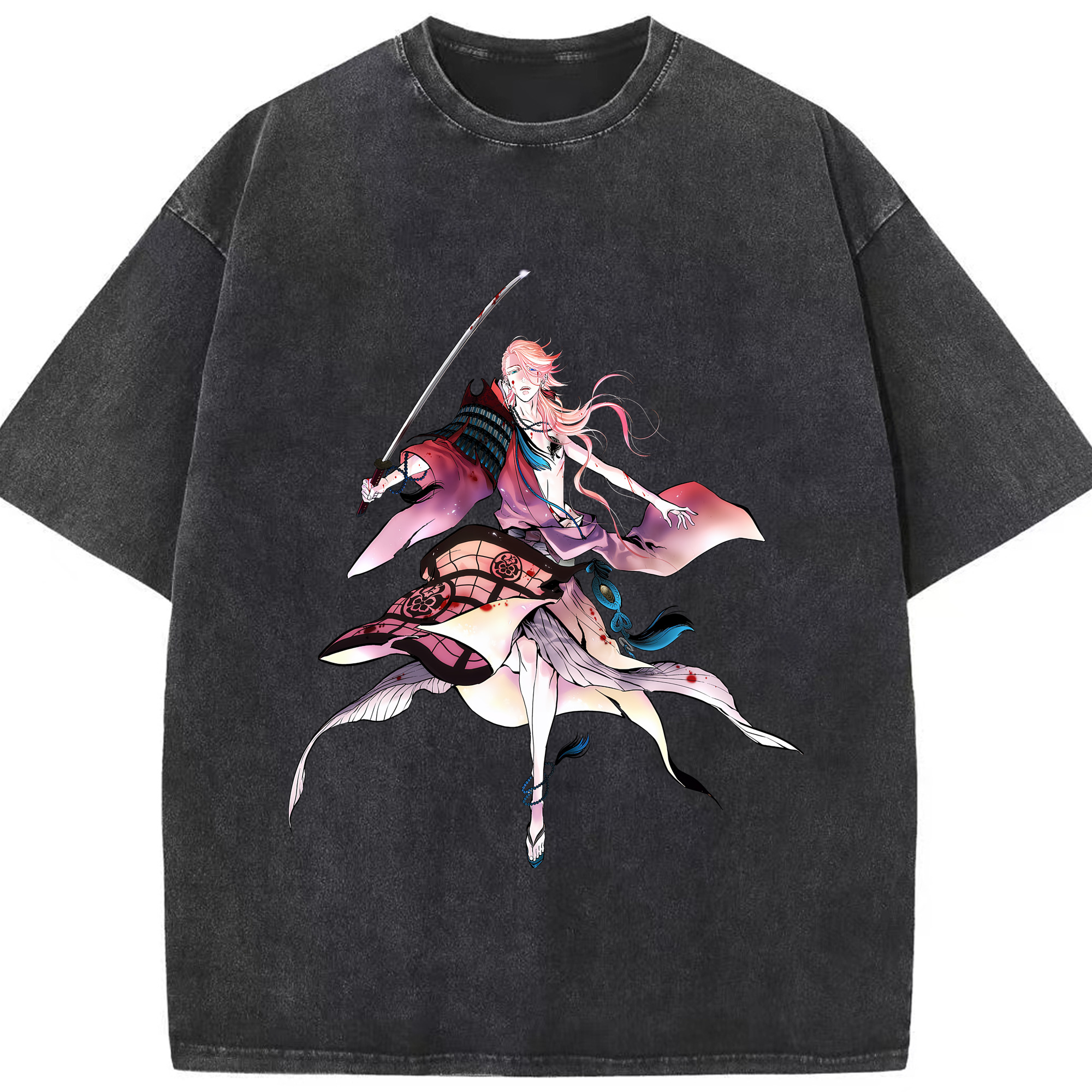 （画像用） 刀剣乱舞 Touken Ranbu 綿100% ヴィンテージ風 半袖Tシャツ（フロントプリント）