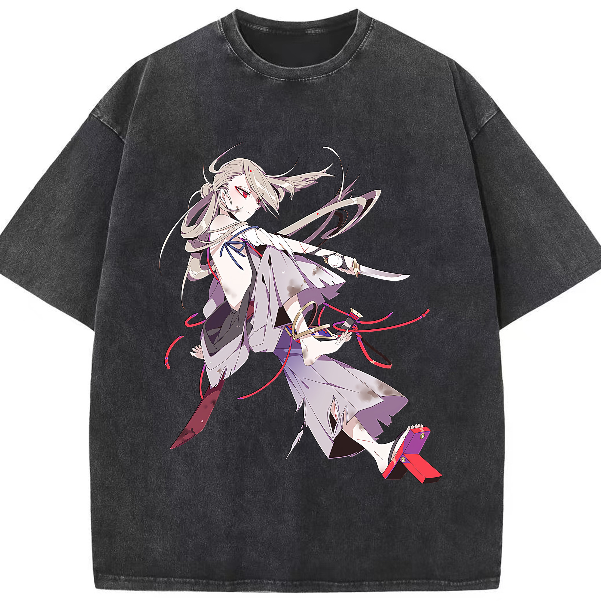 （画像用） 刀剣乱舞 Touken Ranbu 綿100% ヴィンテージ風 半袖Tシャツ（フロントプリント）