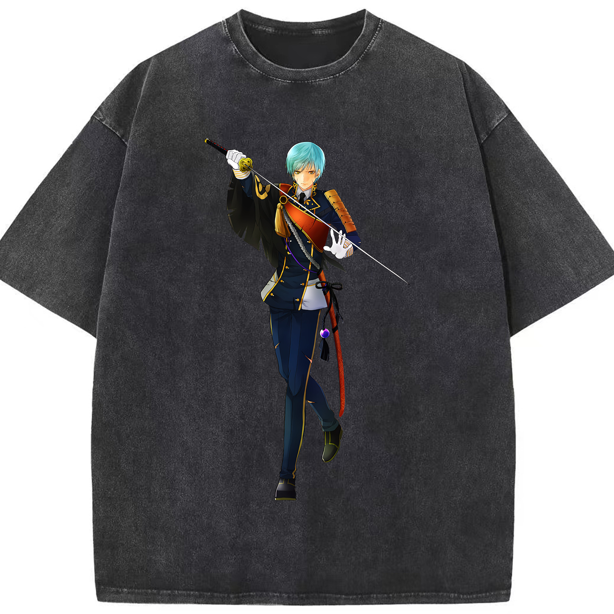 （画像用） 刀剣乱舞 Touken Ranbu 綿100% ヴィンテージ風 半袖Tシャツ（フロントプリント）