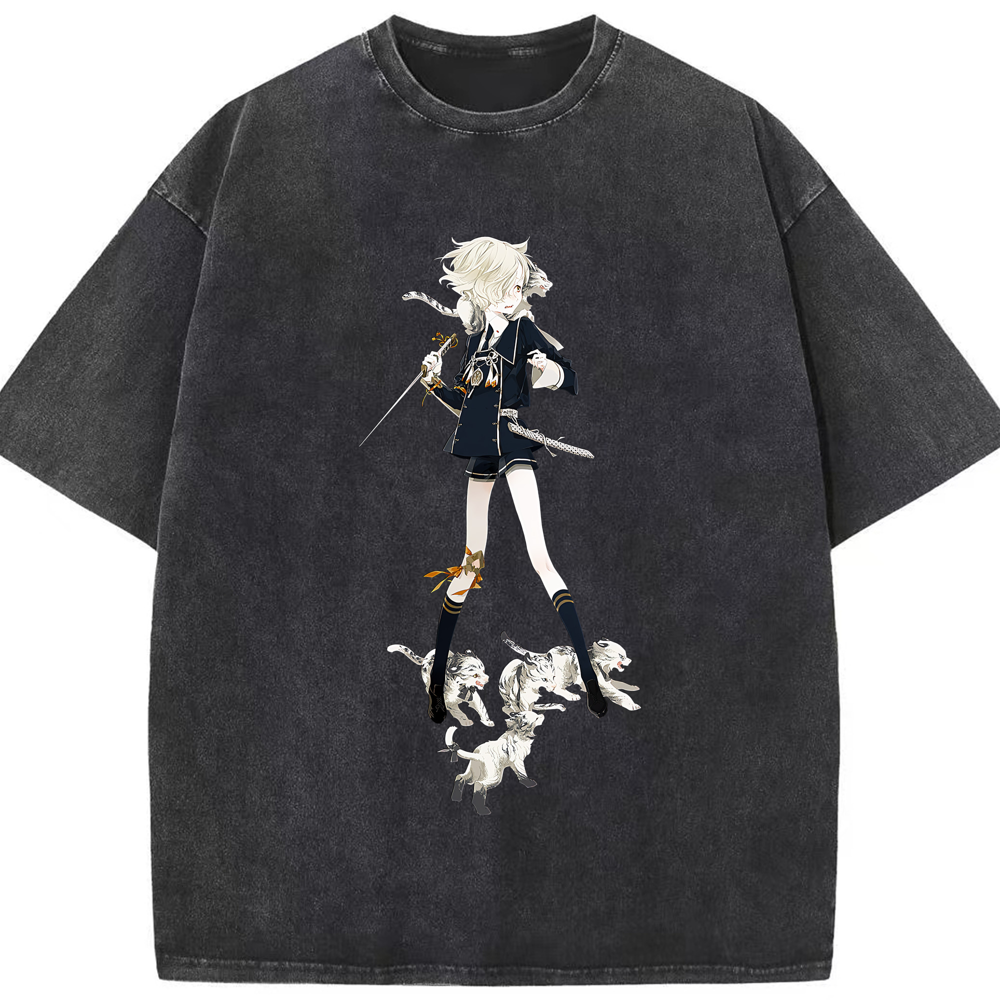 （画像用） 刀剣乱舞 Touken Ranbu 綿100% ヴィンテージ風 半袖Tシャツ（フロントプリント）