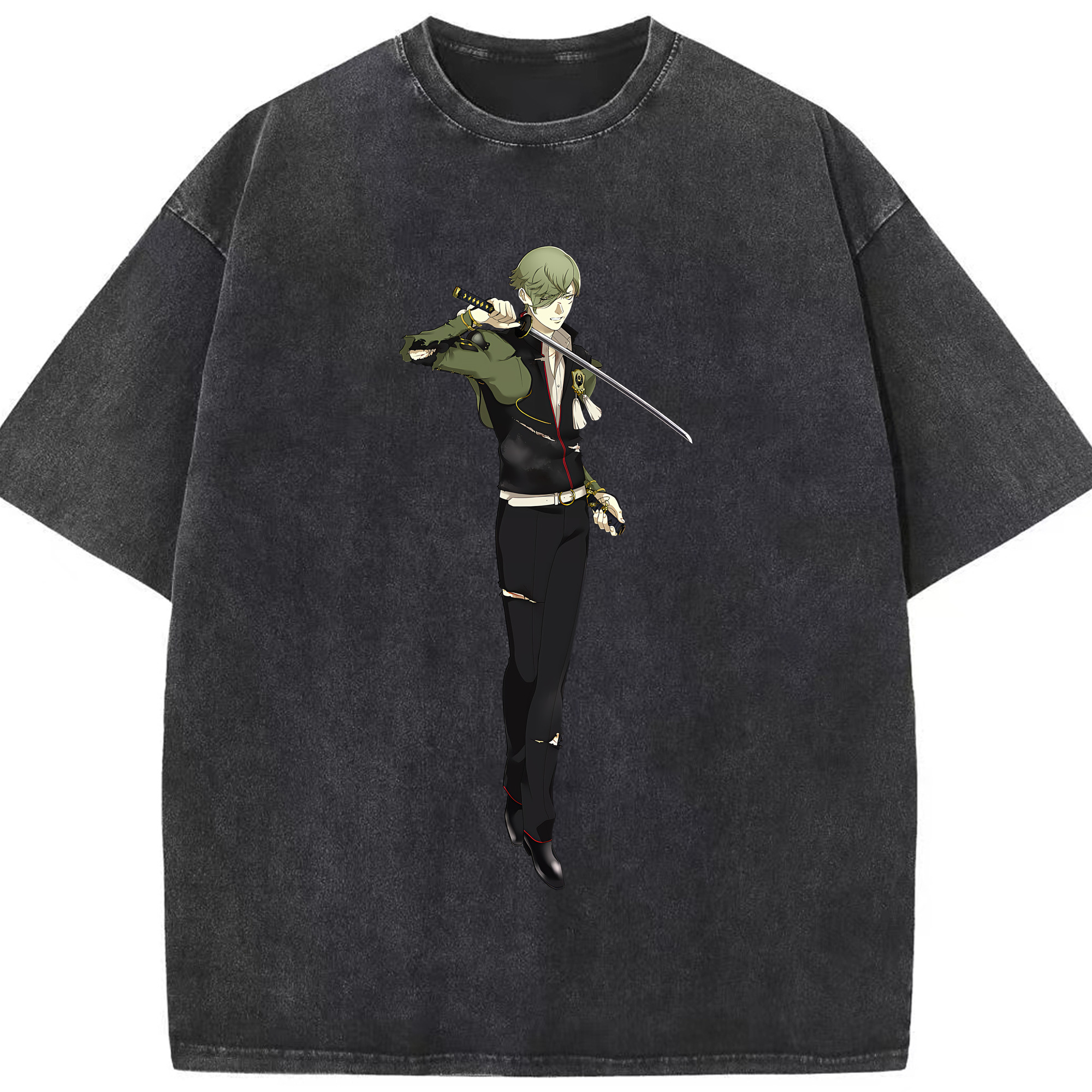 （画像用） 刀剣乱舞 Touken Ranbu 綿100% ヴィンテージ風 半袖Tシャツ（フロントプリント）