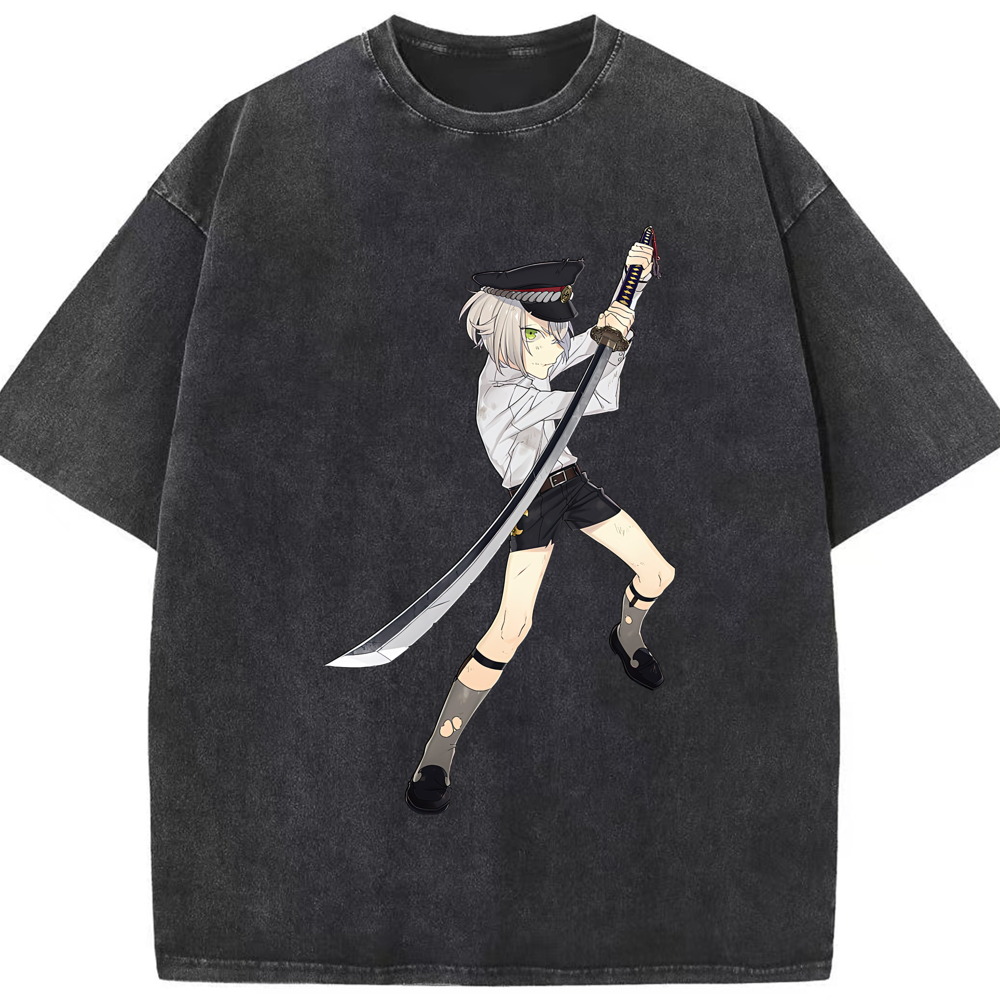 （画像用） 刀剣乱舞 Touken Ranbu 綿100% ヴィンテージ風 半袖Tシャツ（フロントプリント）