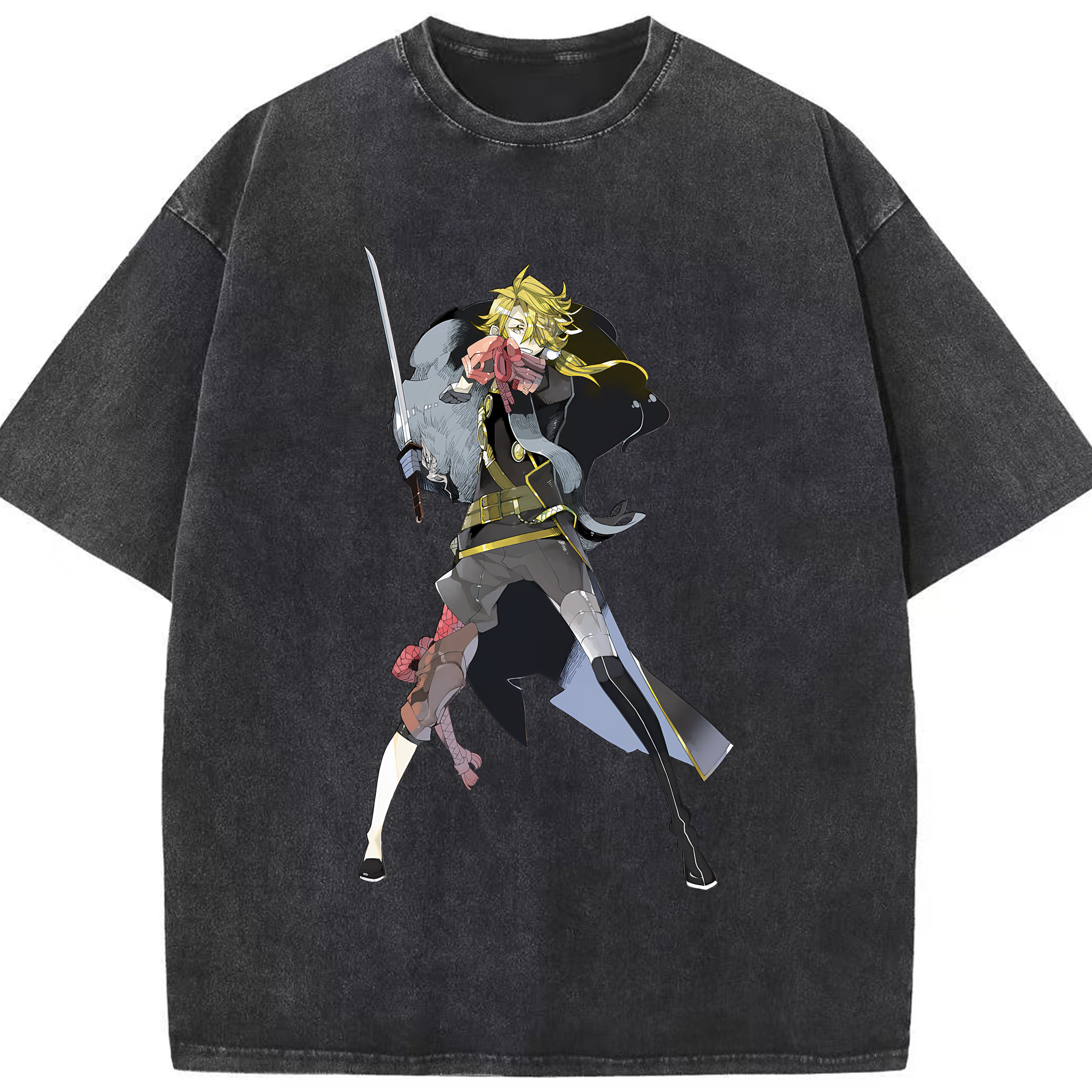 （画像用） 刀剣乱舞 Touken Ranbu 綿100% ヴィンテージ風 半袖Tシャツ（フロントプリント）