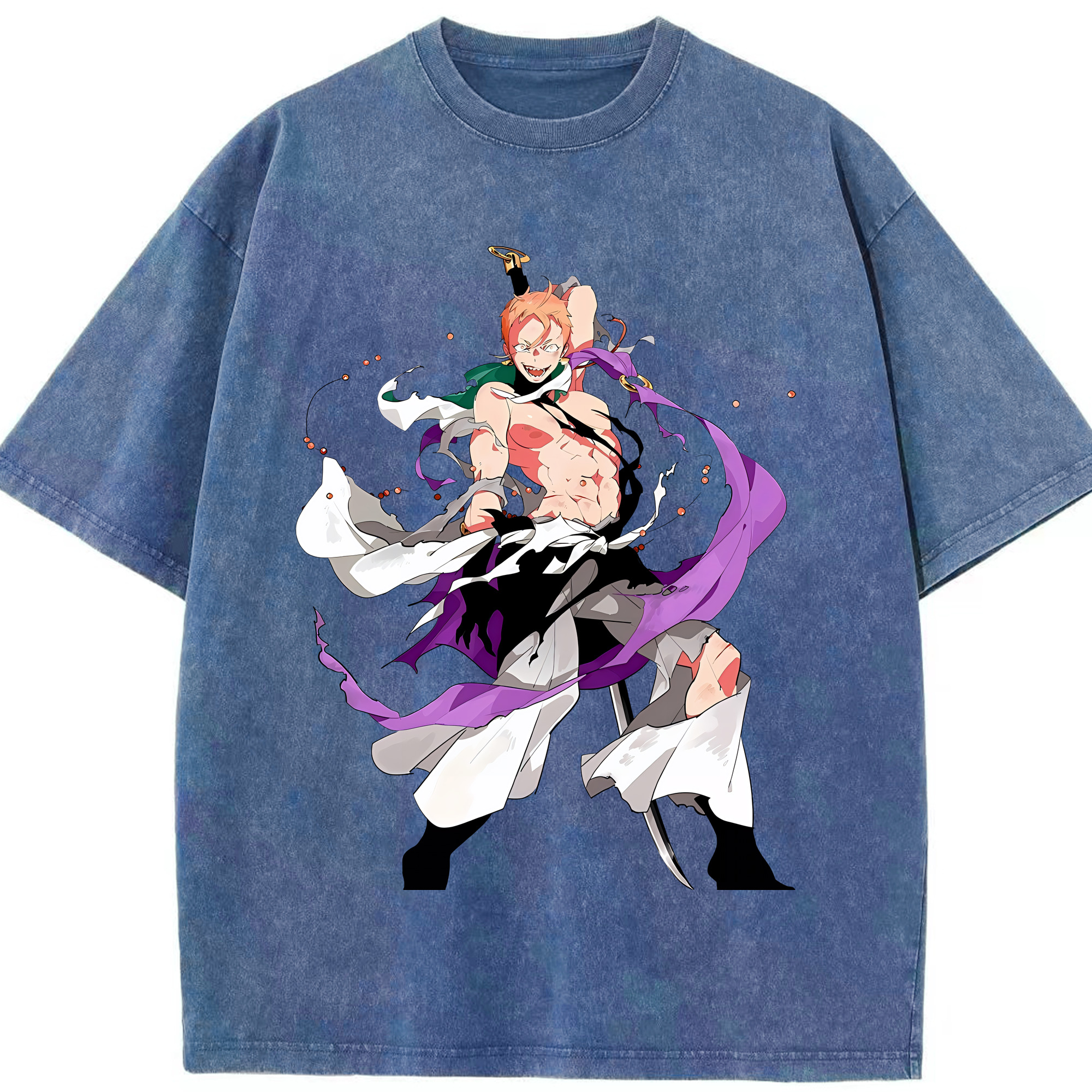 （画像用） 刀剣乱舞 Touken Ranbu 綿100% ヴィンテージ風 半袖Tシャツ（フロントプリント）