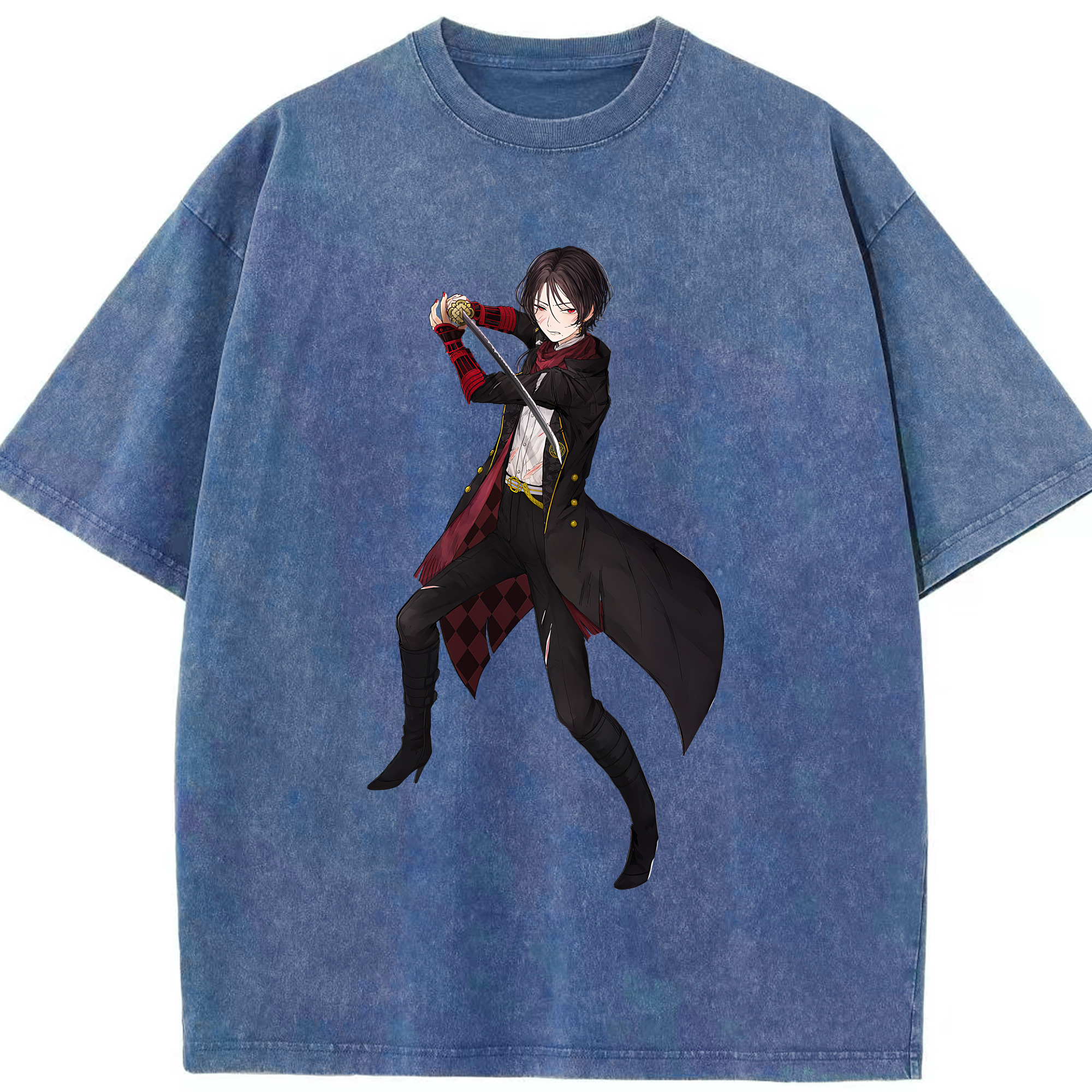 （画像用） 刀剣乱舞 Touken Ranbu 綿100% ヴィンテージ風 半袖Tシャツ（フロントプリント）
