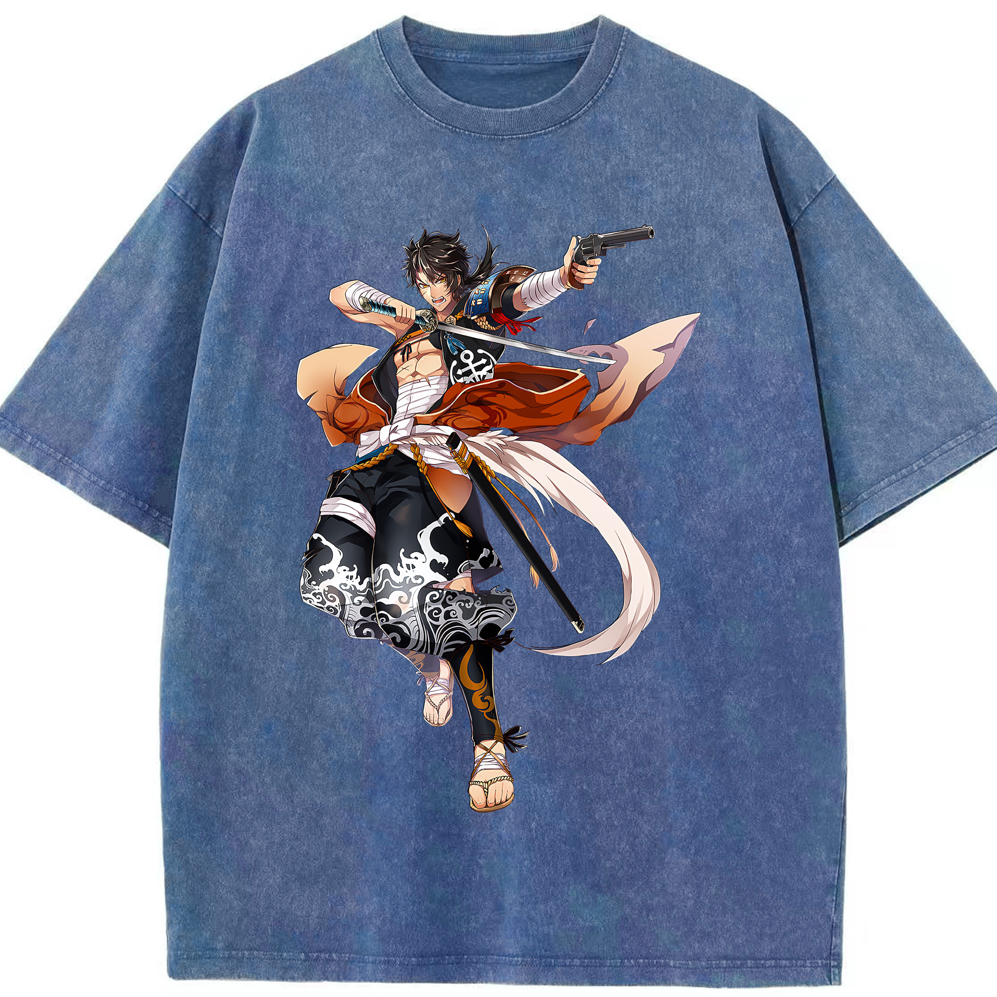 （画像用） 刀剣乱舞 Touken Ranbu 綿100% ヴィンテージ風 半袖Tシャツ（フロントプリント）
