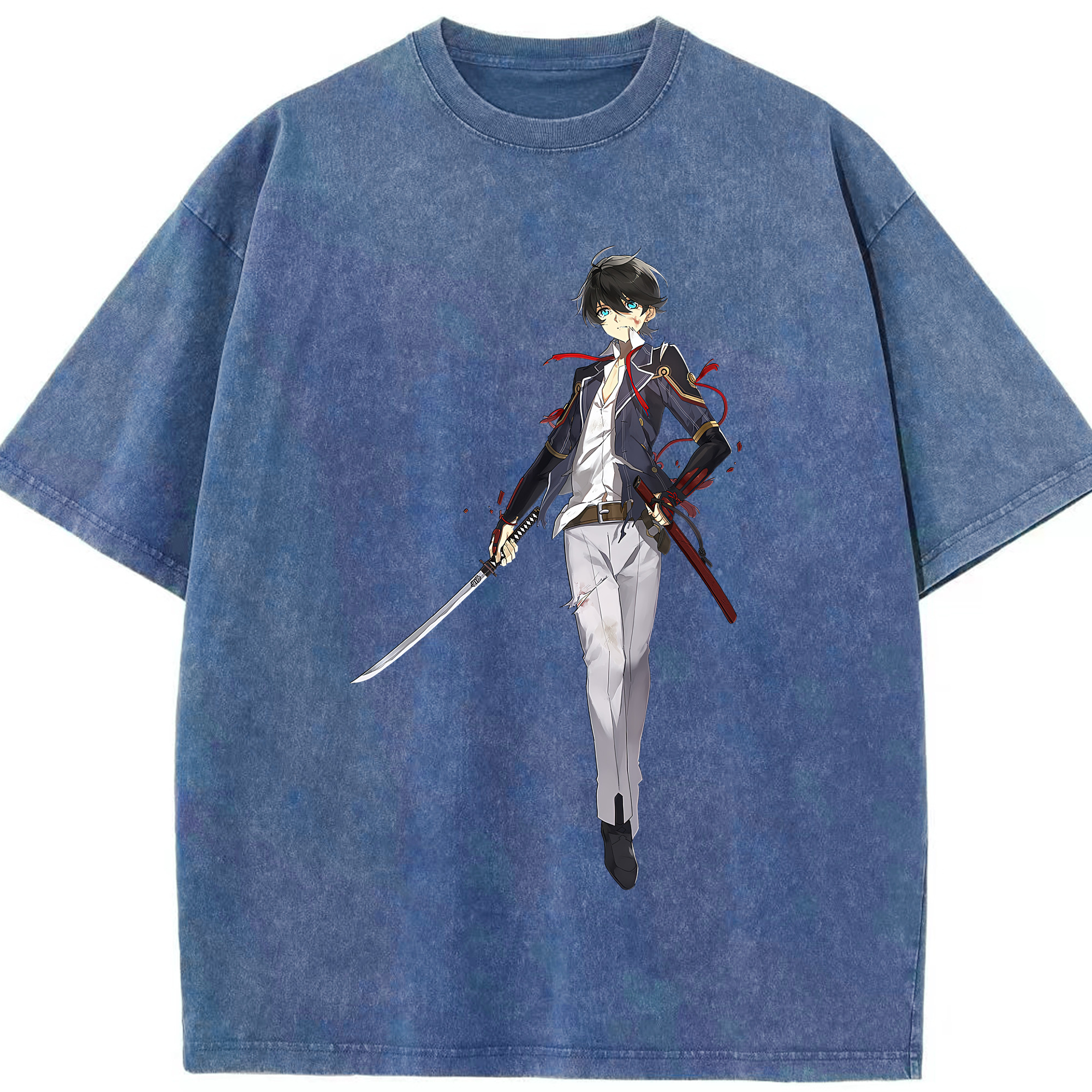 （画像用） 刀剣乱舞 Touken Ranbu 綿100% ヴィンテージ風 半袖Tシャツ（フロントプリント）