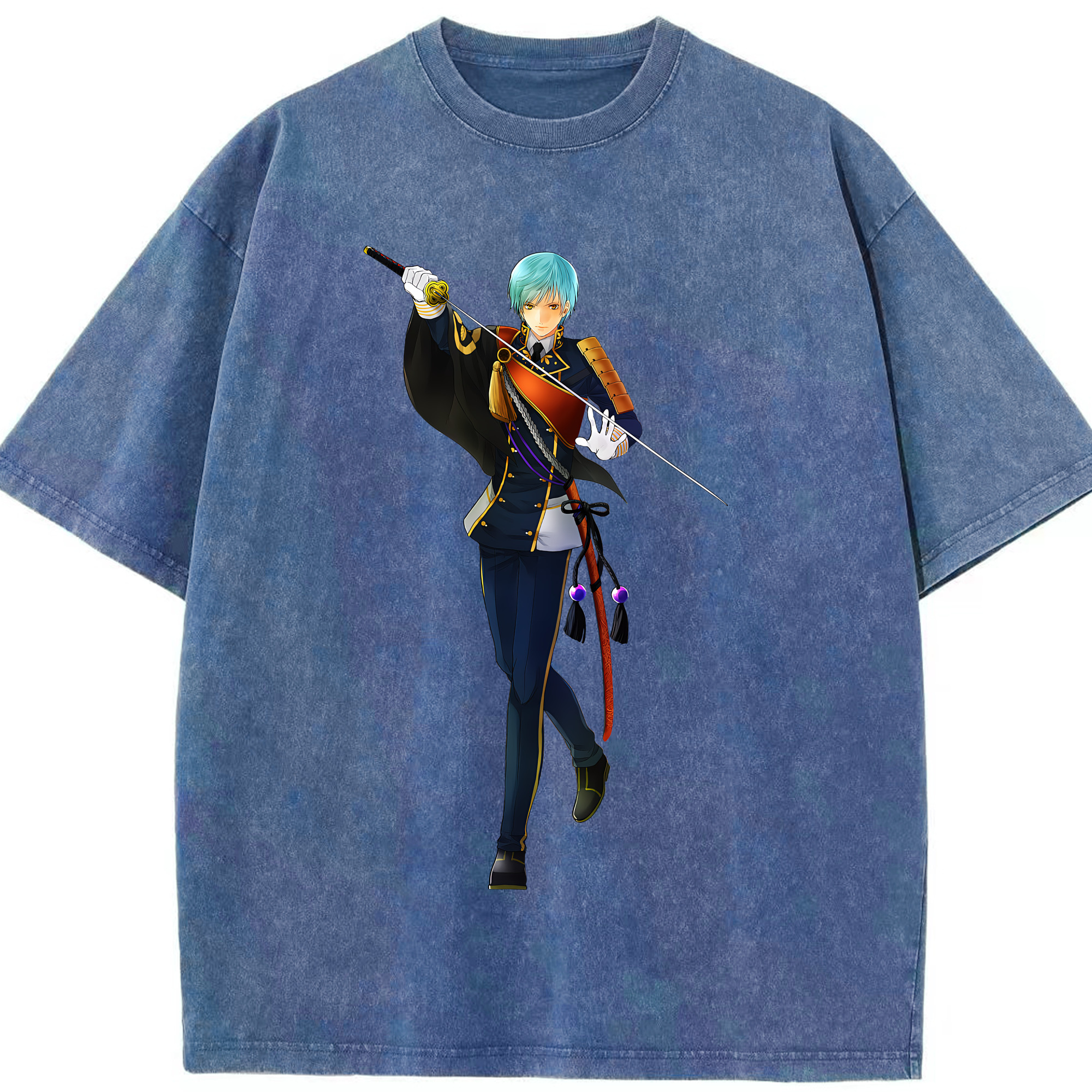 （画像用） 刀剣乱舞 Touken Ranbu 綿100% ヴィンテージ風 半袖Tシャツ（フロントプリント）