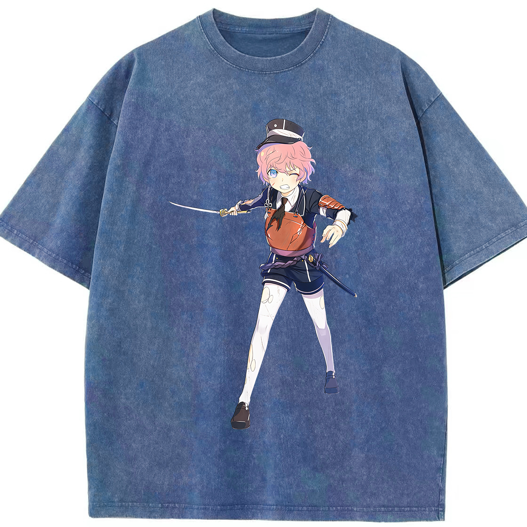 （画像用） 刀剣乱舞 Touken Ranbu 綿100% ヴィンテージ風 半袖Tシャツ（フロントプリント）