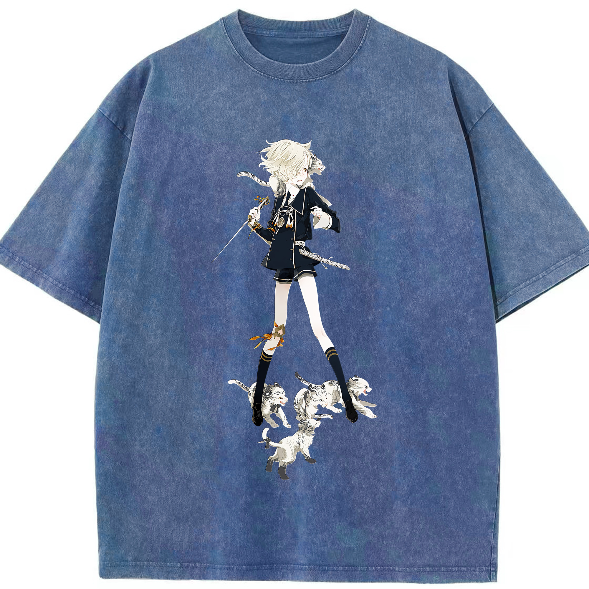 （画像用） 刀剣乱舞 Touken Ranbu 綿100% ヴィンテージ風 半袖Tシャツ（フロントプリント）