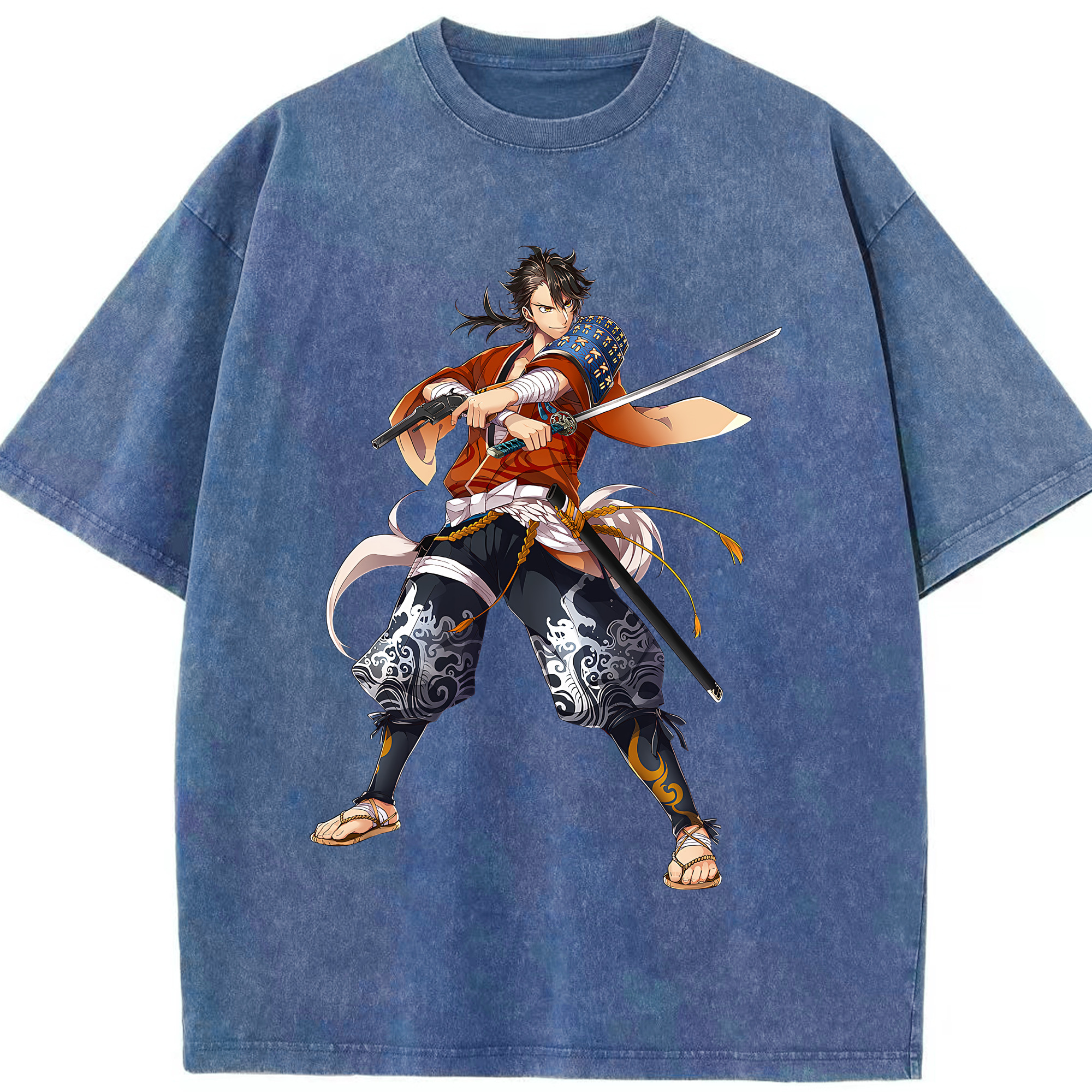 （画像用） 刀剣乱舞 Touken Ranbu 綿100% ヴィンテージ風 半袖Tシャツ（フロントプリント）