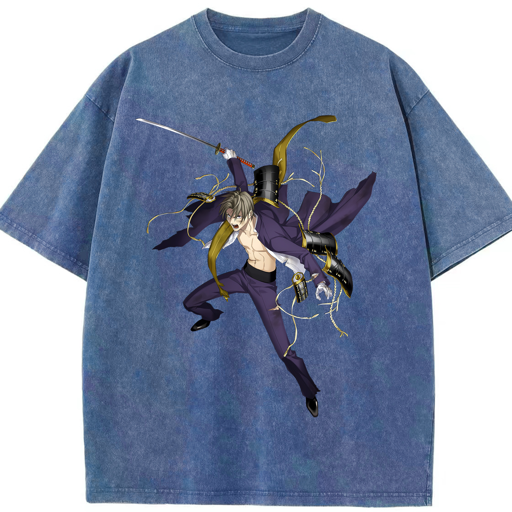 （画像用） 刀剣乱舞 Touken Ranbu 綿100% ヴィンテージ風 半袖Tシャツ（フロントプリント）