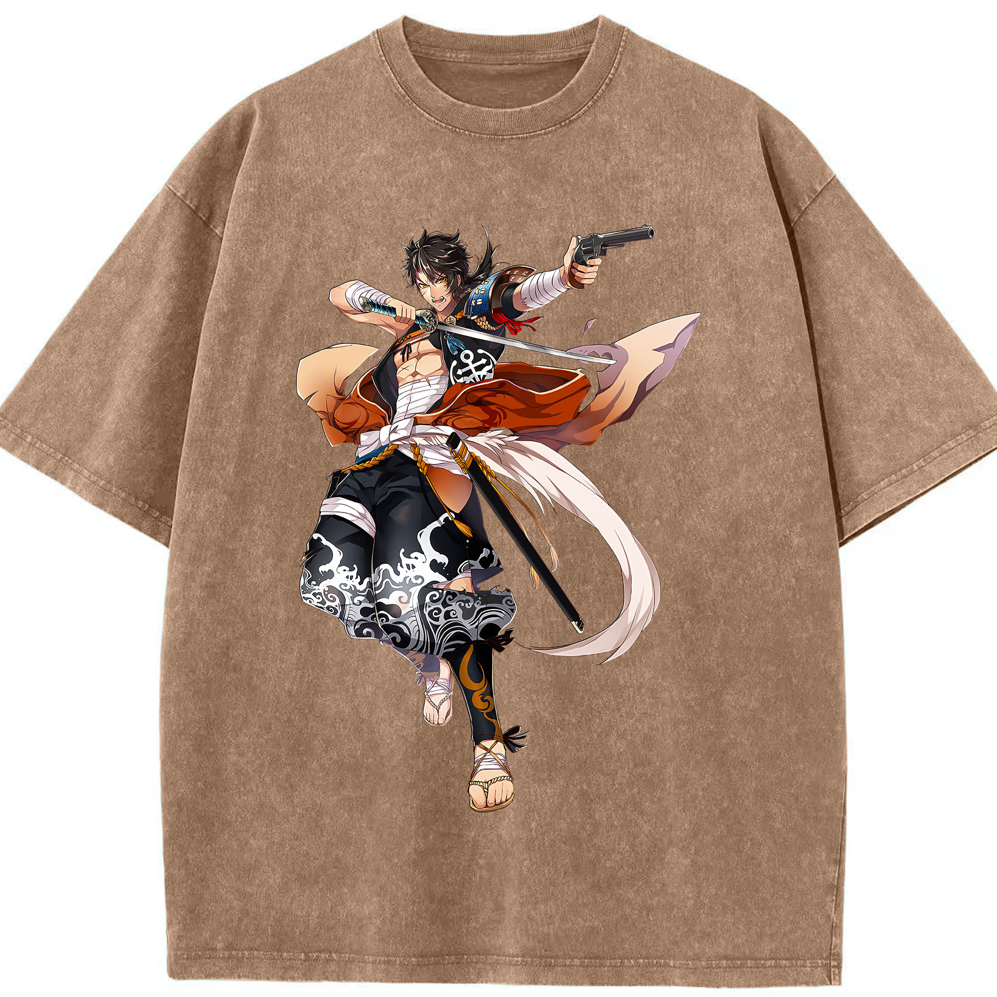 （画像用） 刀剣乱舞 Touken Ranbu 綿100% ヴィンテージ風 半袖Tシャツ（フロントプリント）