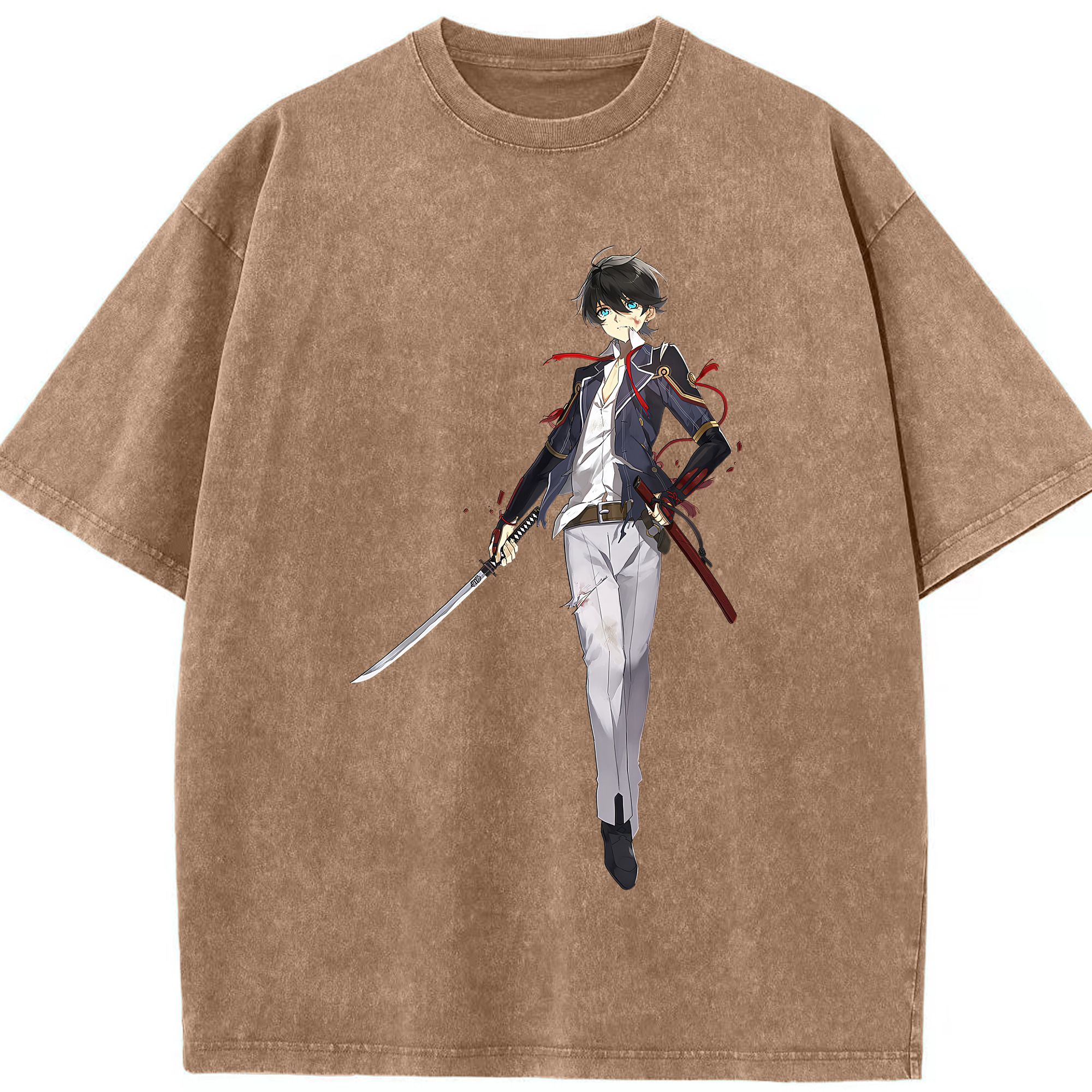 （画像用） 刀剣乱舞 Touken Ranbu 綿100% ヴィンテージ風 半袖Tシャツ（フロントプリント）