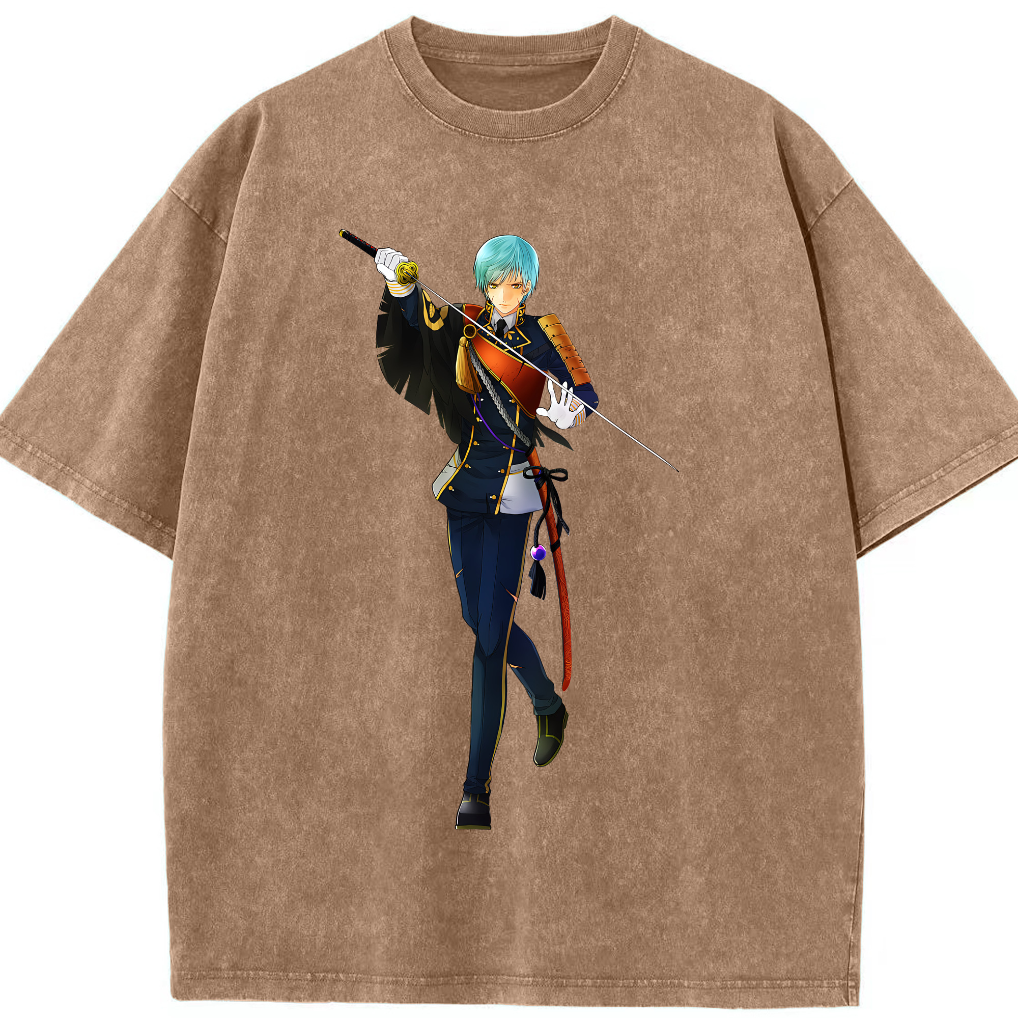 （画像用） 刀剣乱舞 Touken Ranbu 綿100% ヴィンテージ風 半袖Tシャツ（フロントプリント）