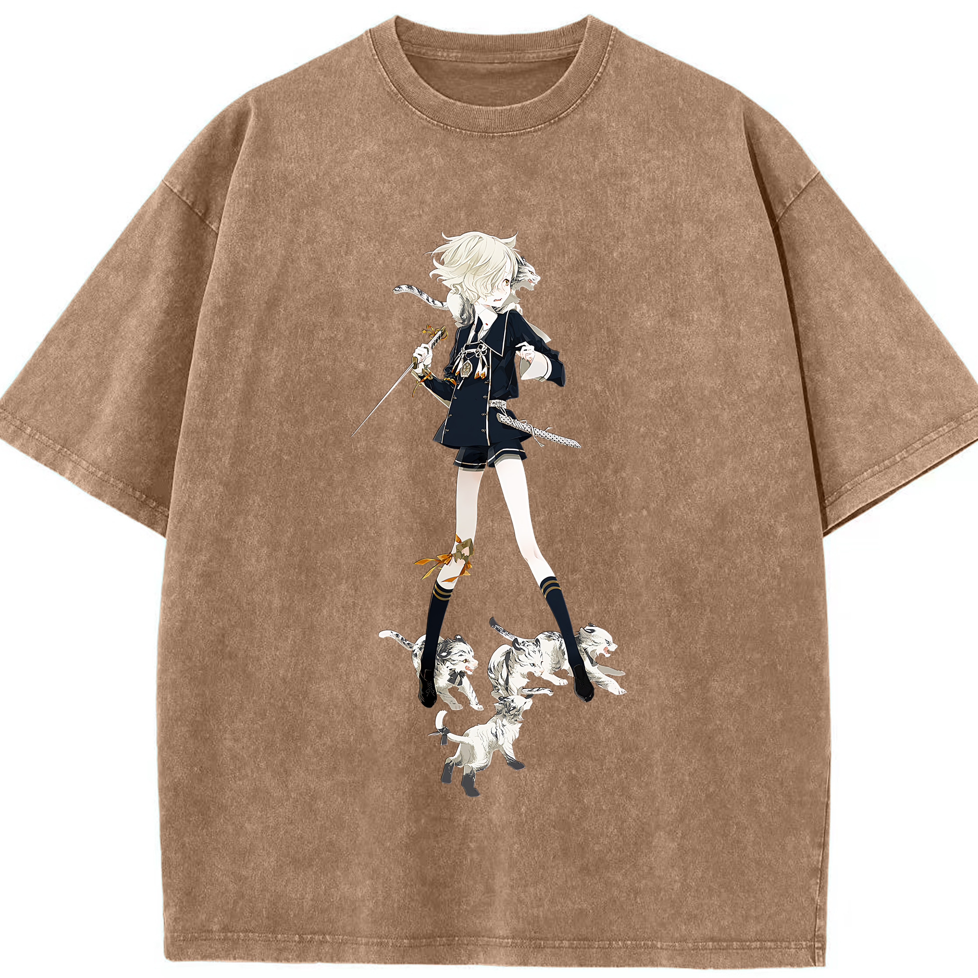 （画像用） 刀剣乱舞 Touken Ranbu 綿100% ヴィンテージ風 半袖Tシャツ（フロントプリント）