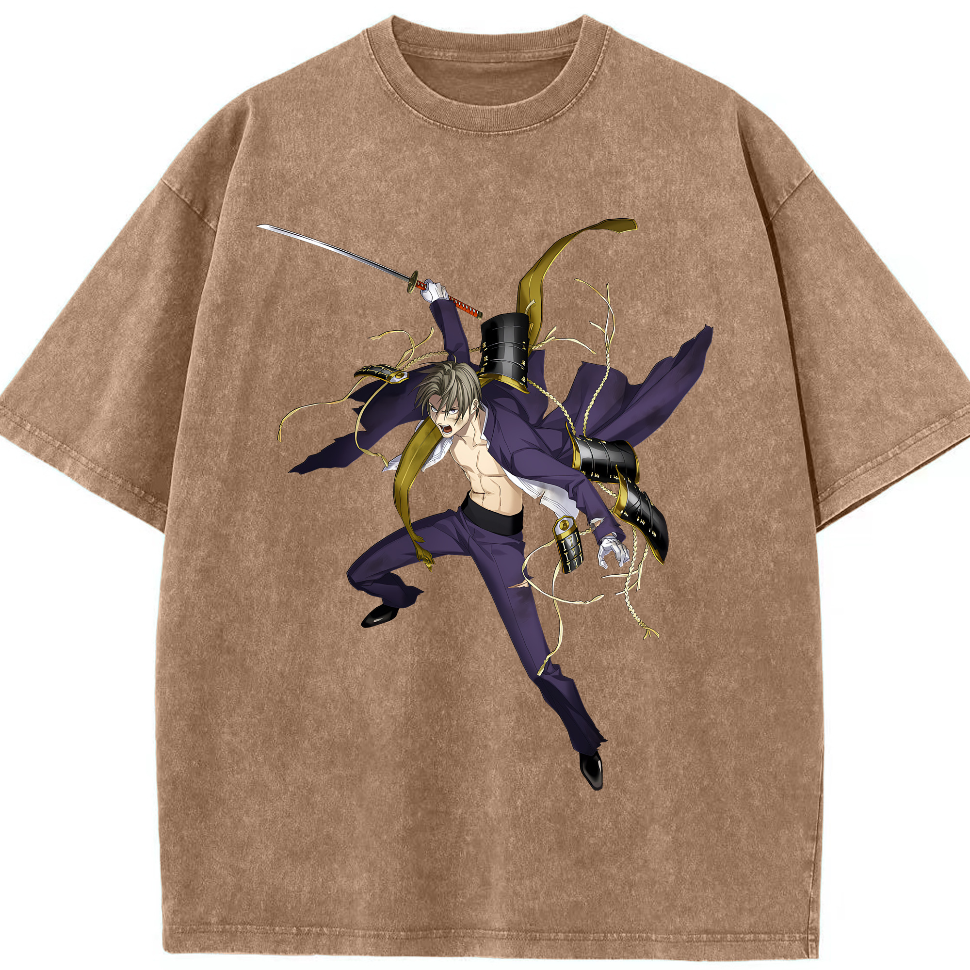（画像用） 刀剣乱舞 Touken Ranbu 綿100% ヴィンテージ風 半袖Tシャツ（フロントプリント）