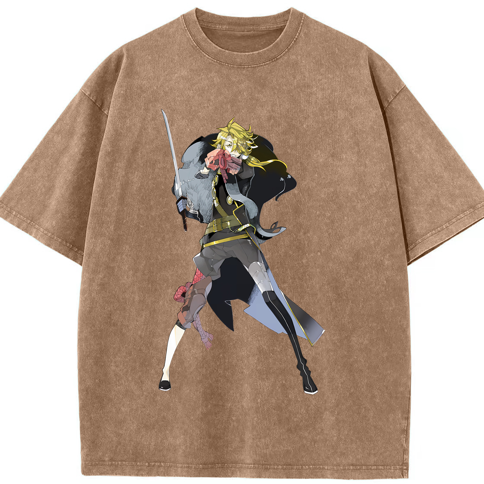（画像用） 刀剣乱舞 Touken Ranbu 綿100% ヴィンテージ風 半袖Tシャツ（フロントプリント）