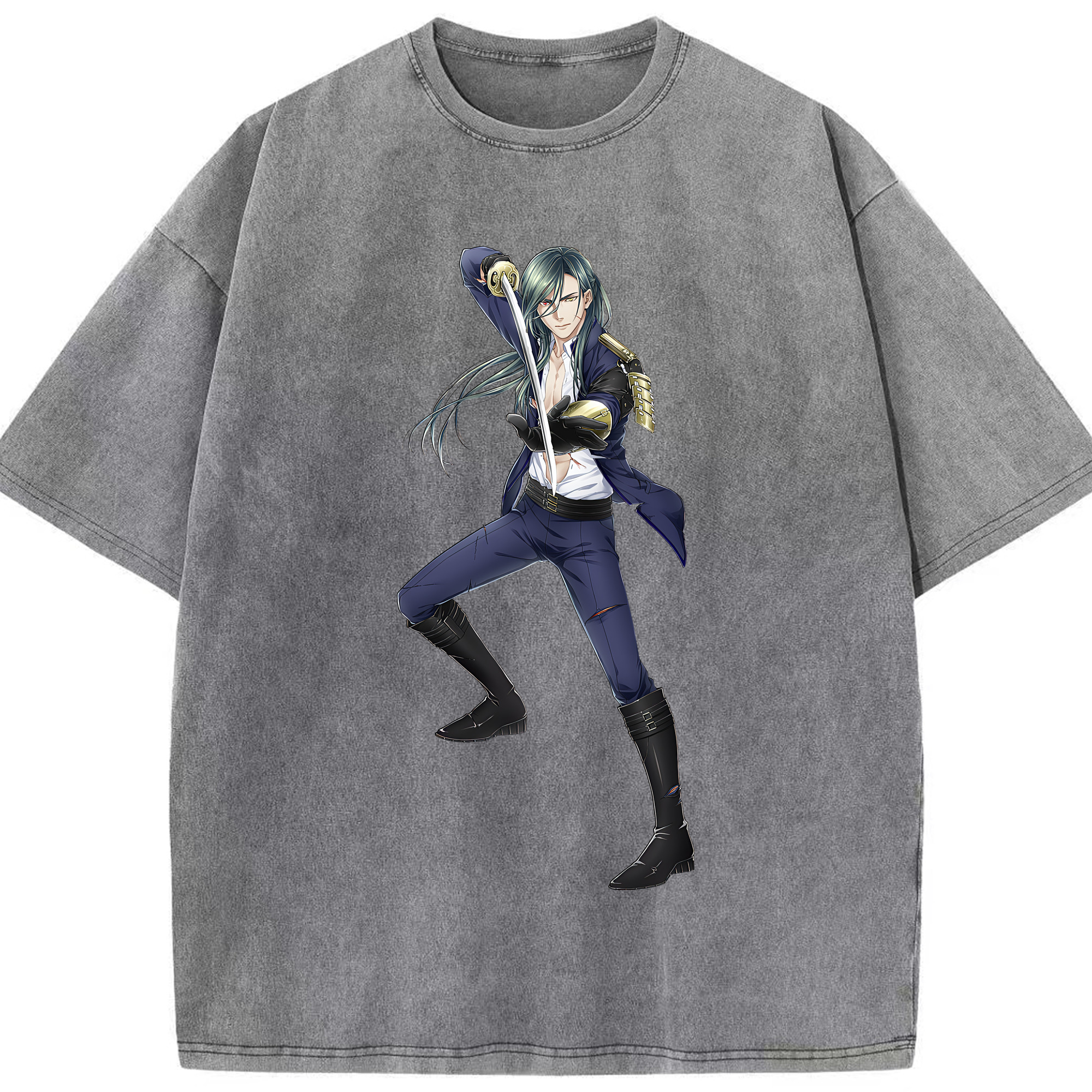 （画像用） 刀剣乱舞 Touken Ranbu 綿100% ヴィンテージ風 半袖Tシャツ（フロントプリント）
