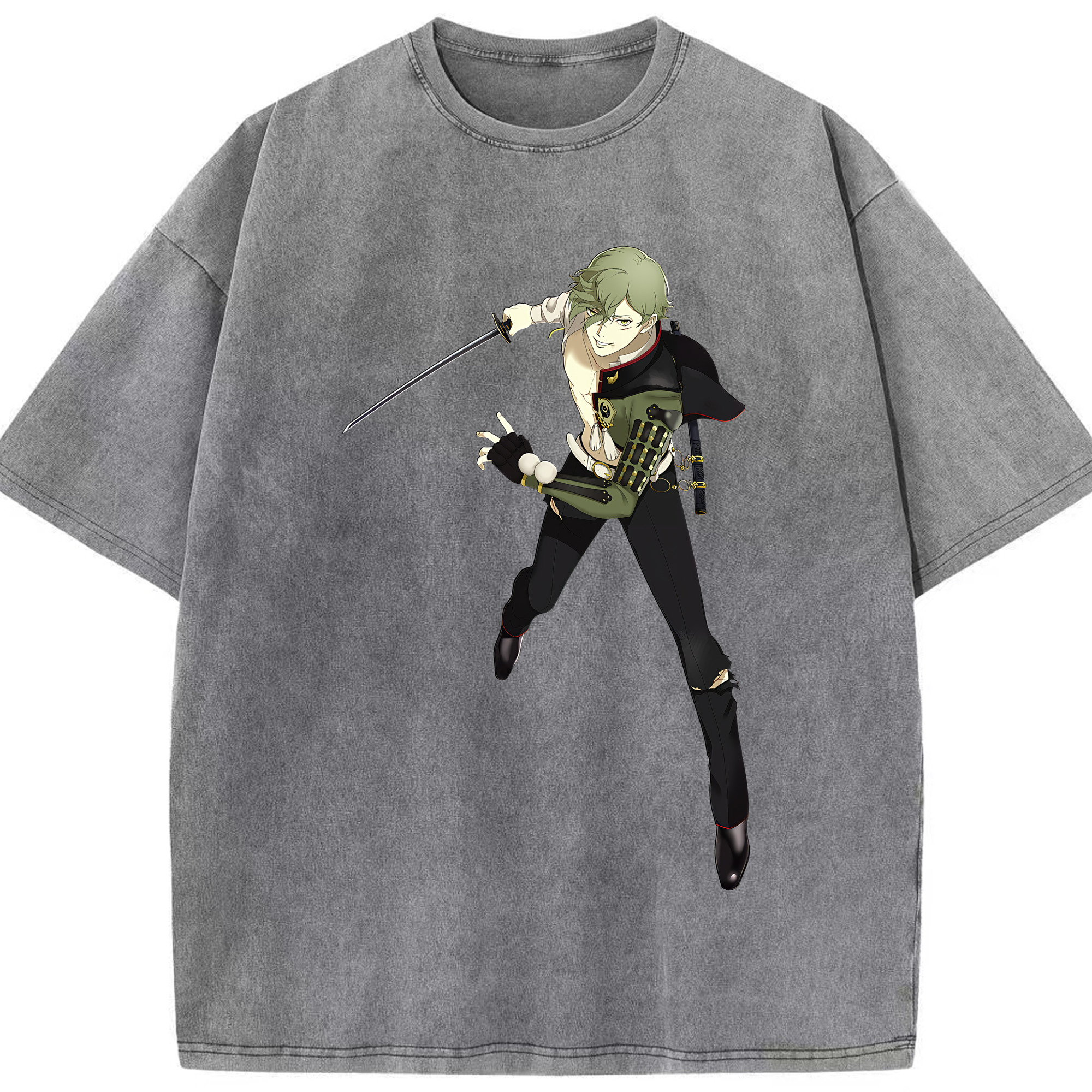 （画像用） 刀剣乱舞 Touken Ranbu 綿100% ヴィンテージ風 半袖Tシャツ（フロントプリント）