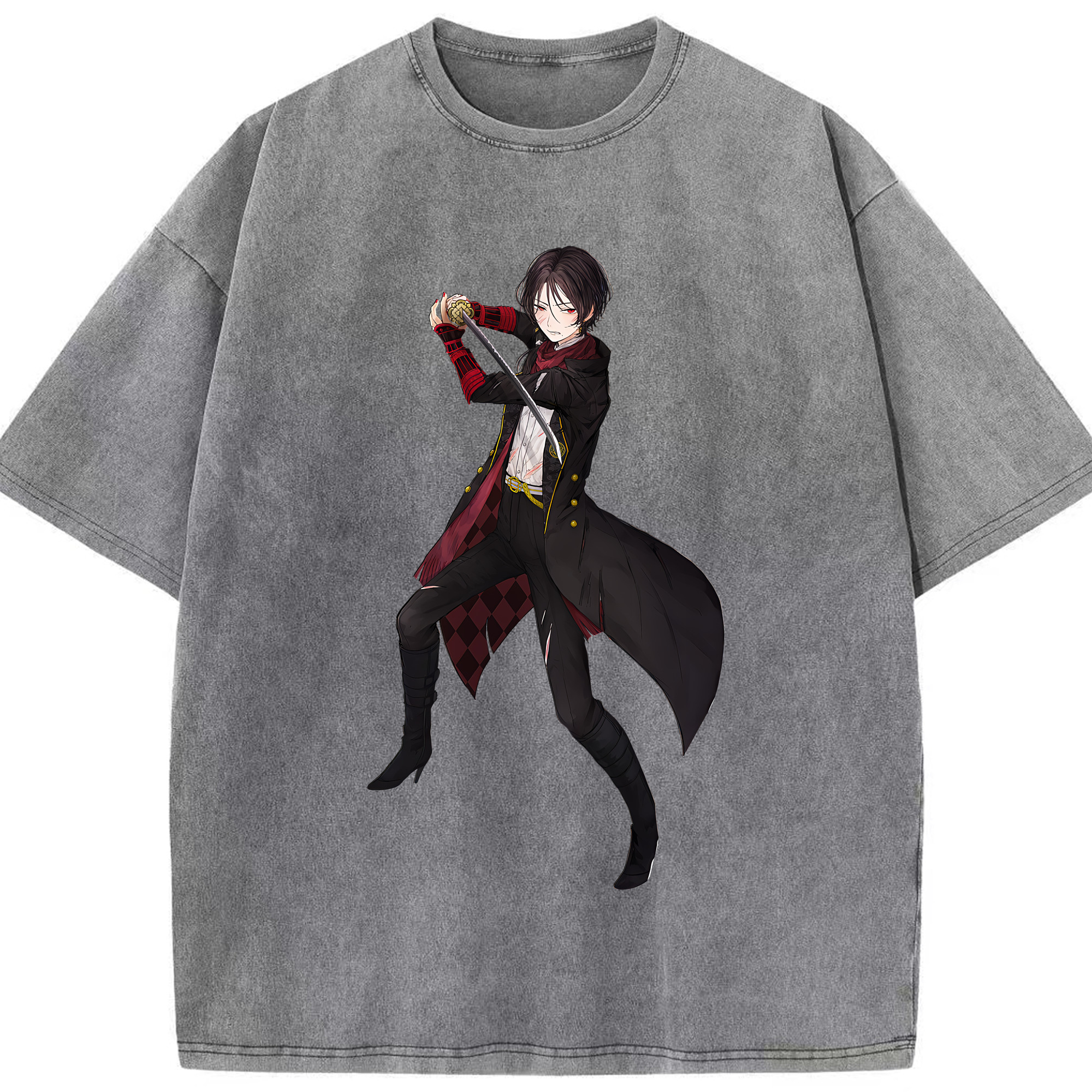 （画像用） 刀剣乱舞 Touken Ranbu 綿100% ヴィンテージ風 半袖Tシャツ（フロントプリント）