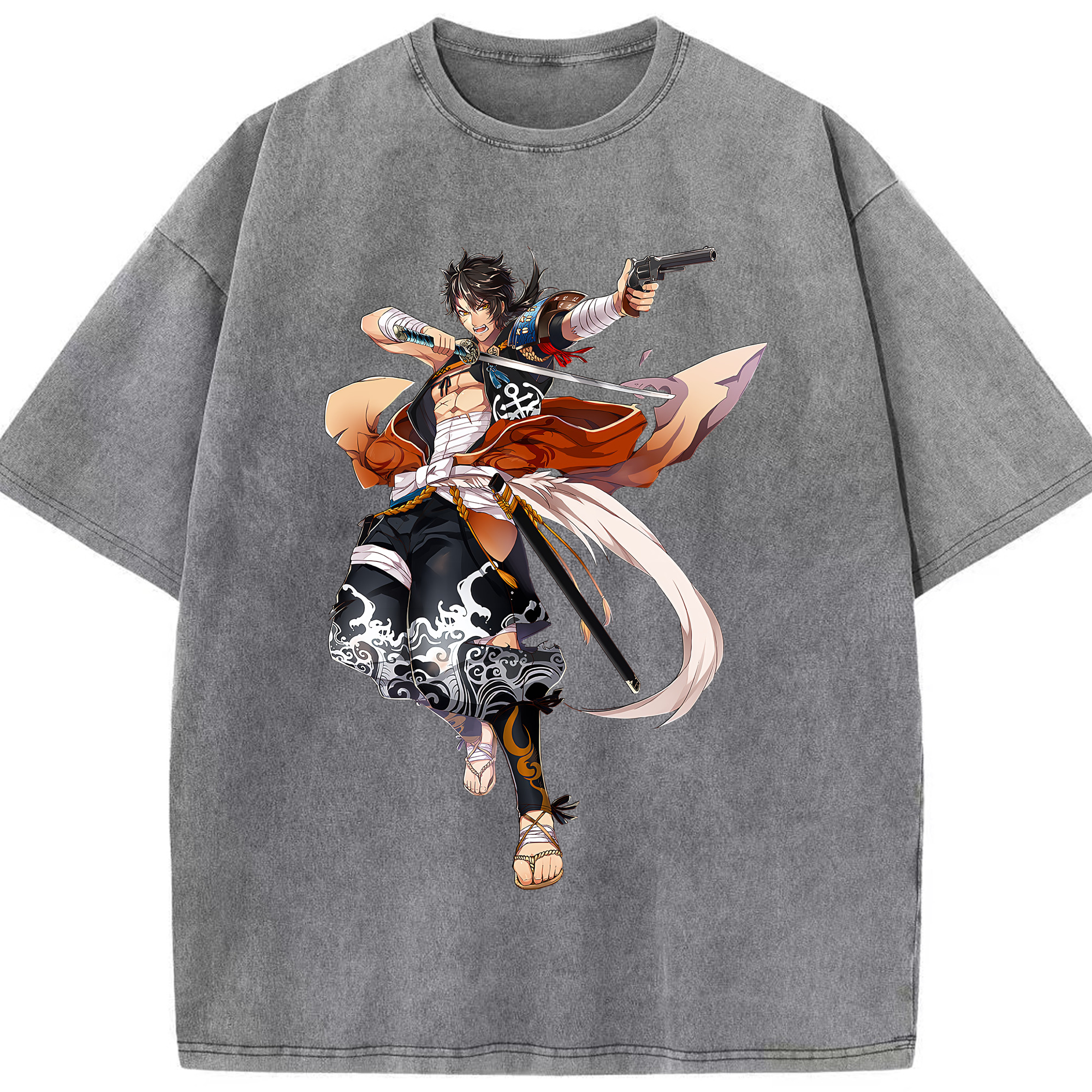 （画像用） 刀剣乱舞 Touken Ranbu 綿100% ヴィンテージ風 半袖Tシャツ（フロントプリント）
