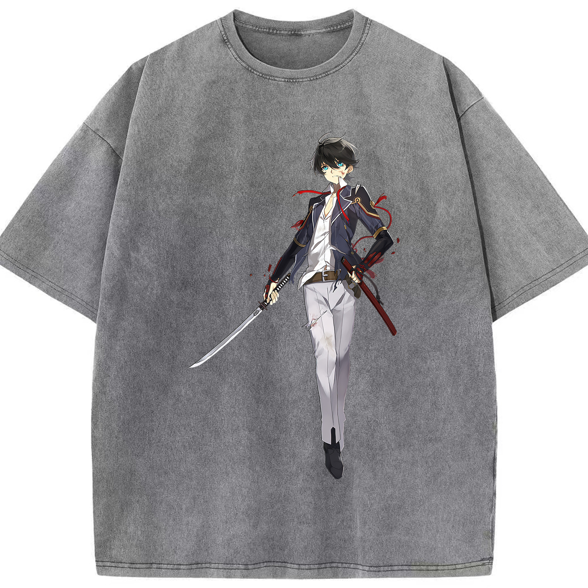（画像用） 刀剣乱舞 Touken Ranbu 綿100% ヴィンテージ風 半袖Tシャツ（フロントプリント）