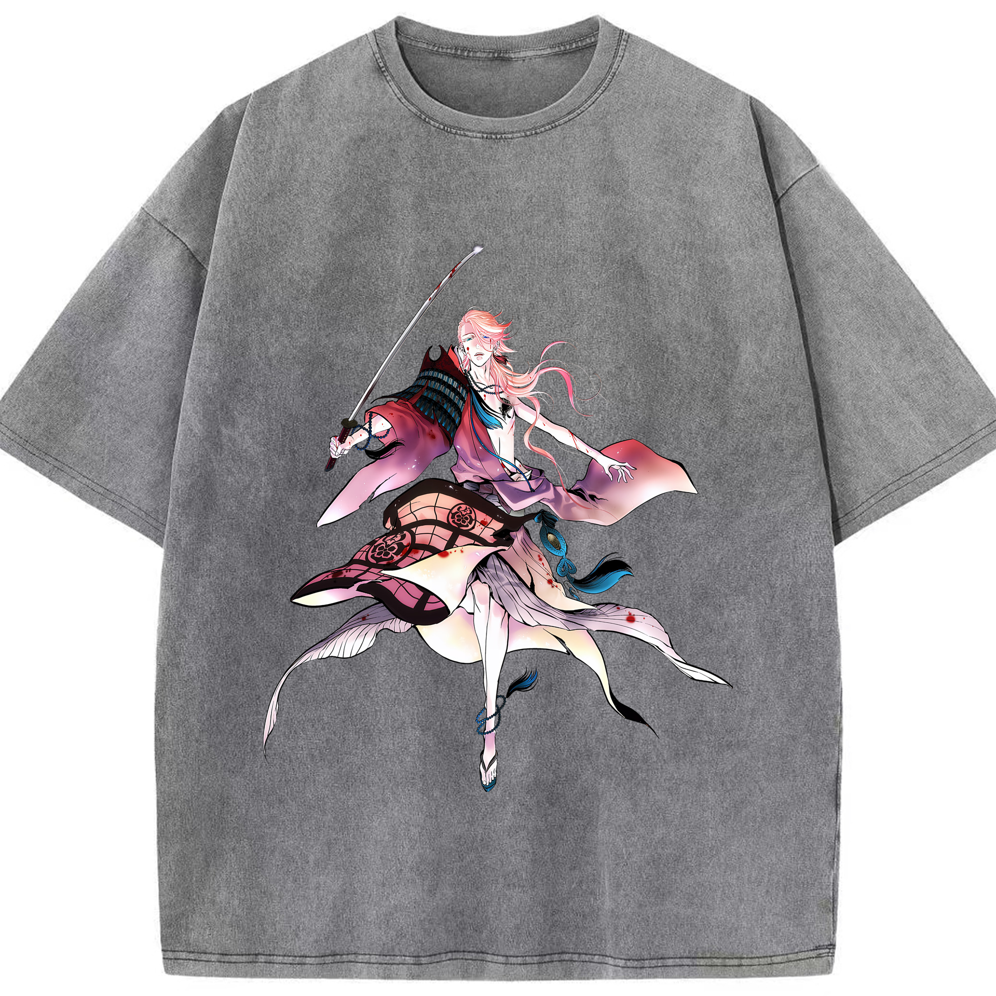 （画像用） 刀剣乱舞 Touken Ranbu 綿100% ヴィンテージ風 半袖Tシャツ（フロントプリント）